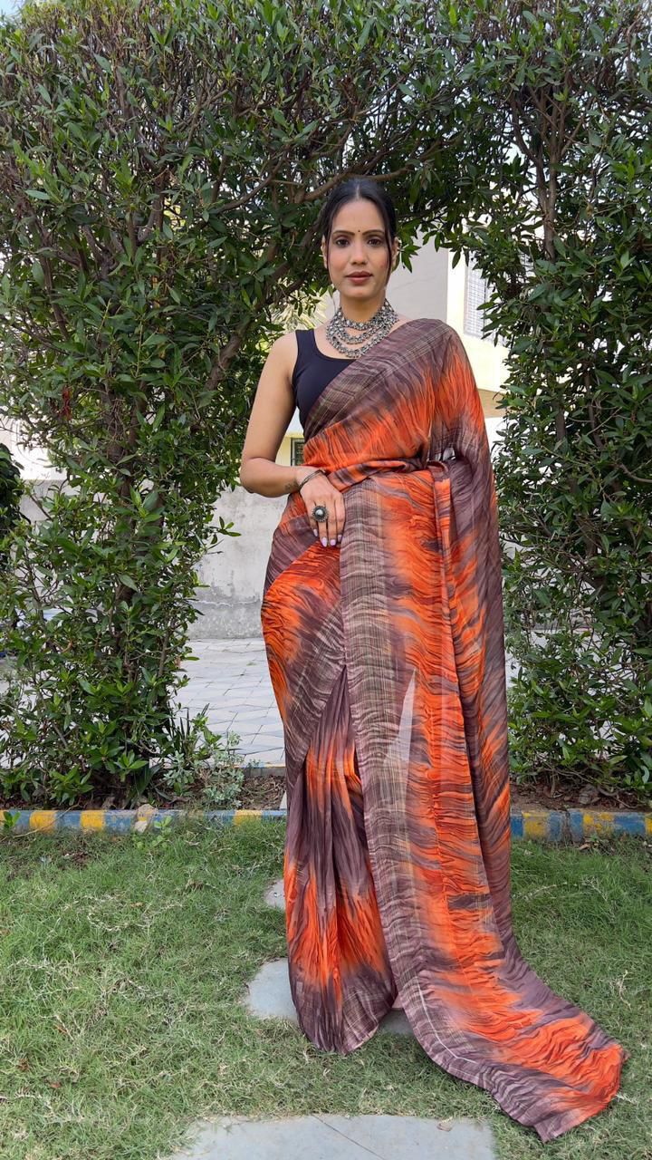 Hooriya Fashions - SOFT GEORGETTE SAREE.