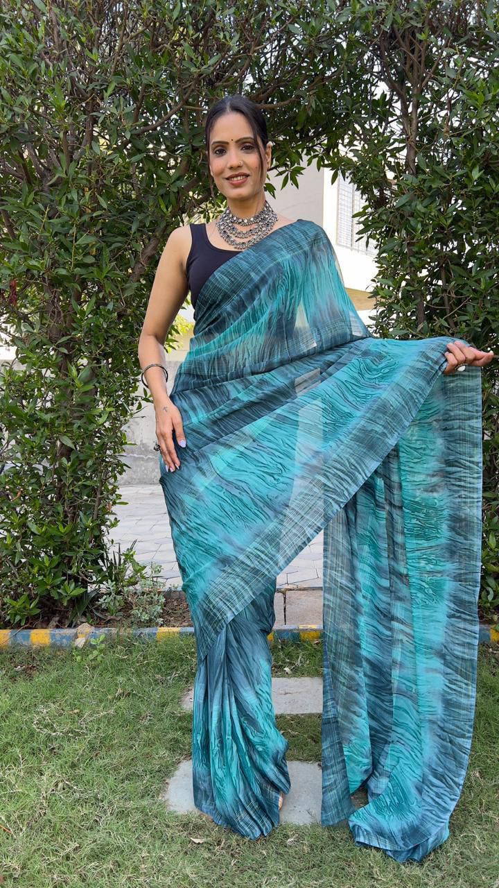 Hooriya Fashions - SOFT GEORGETTE SAREE.