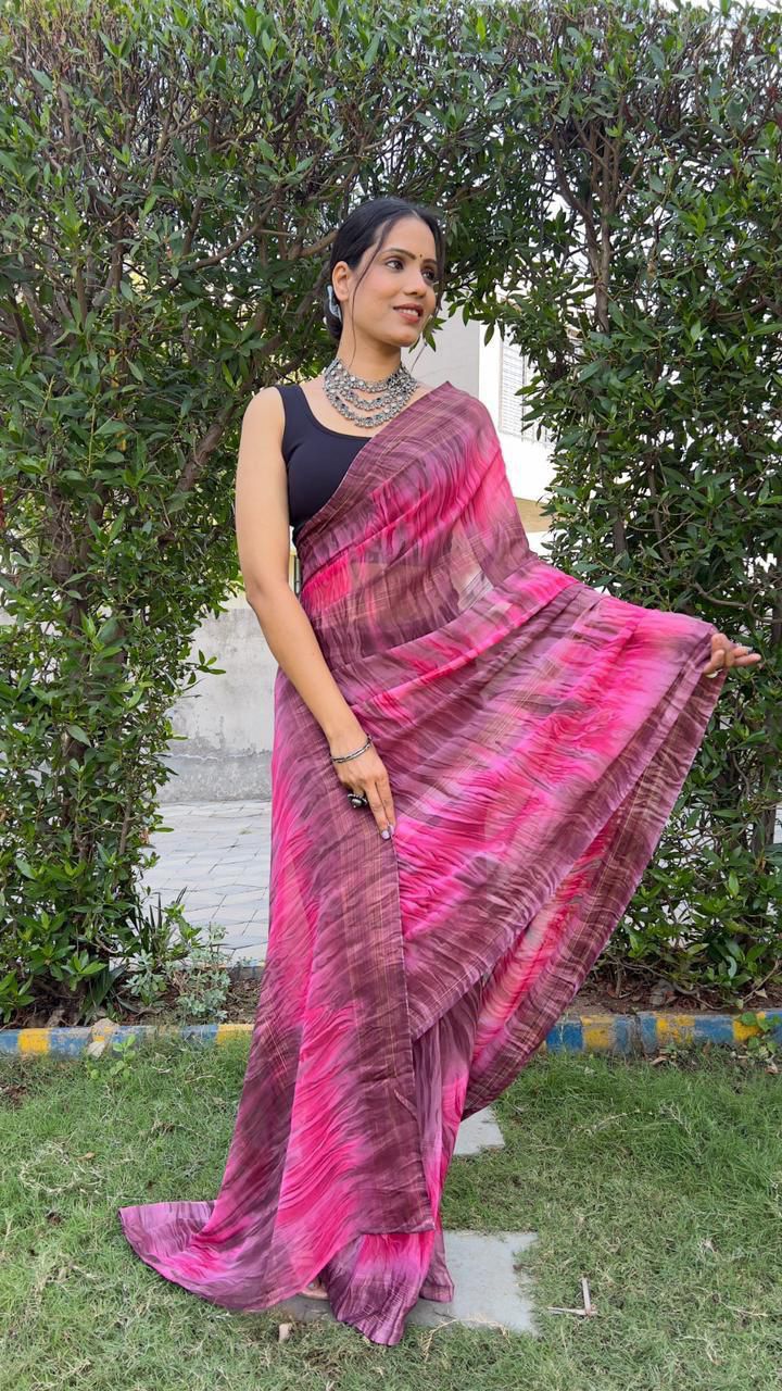 Hooriya Fashions - SOFT GEORGETTE SAREE.