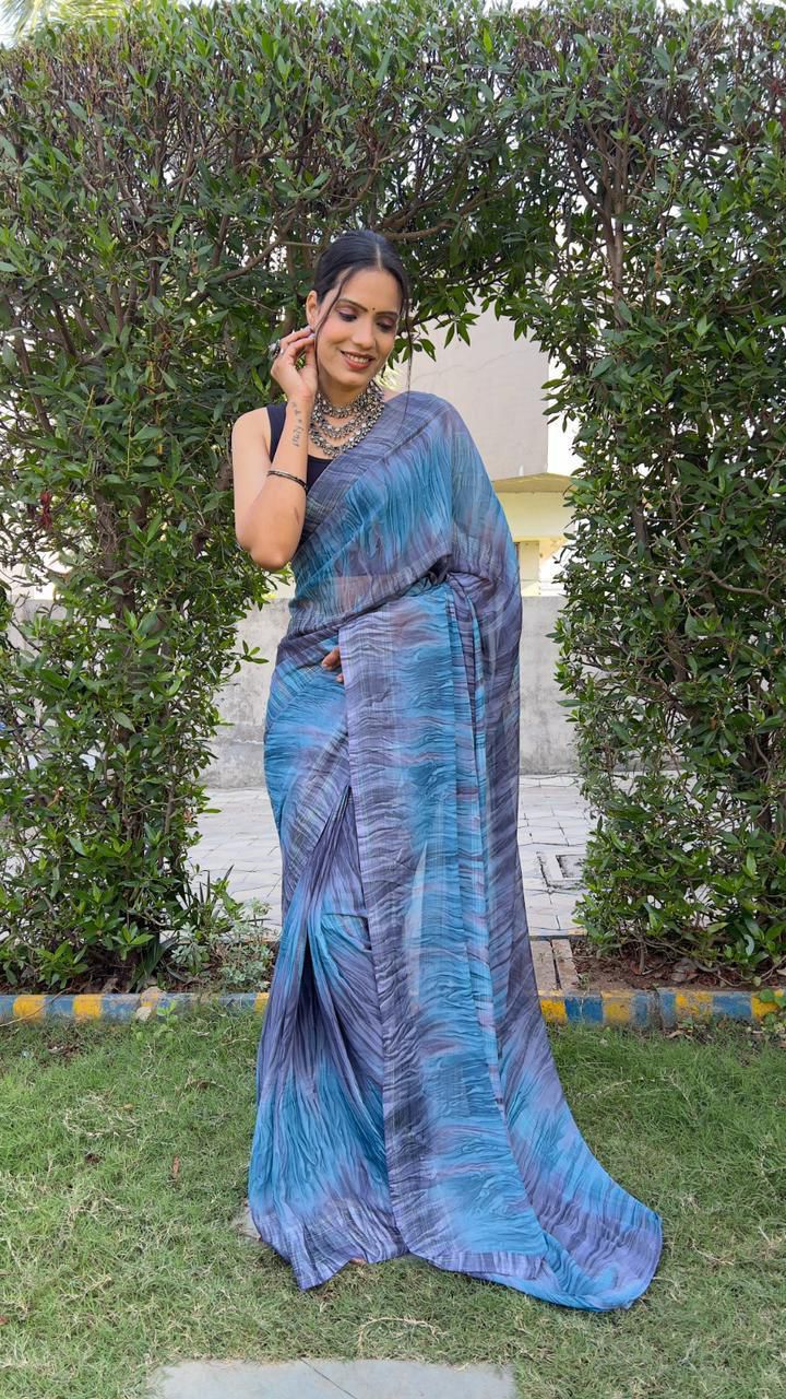 Hooriya Fashions - SOFT GEORGETTE SAREE.