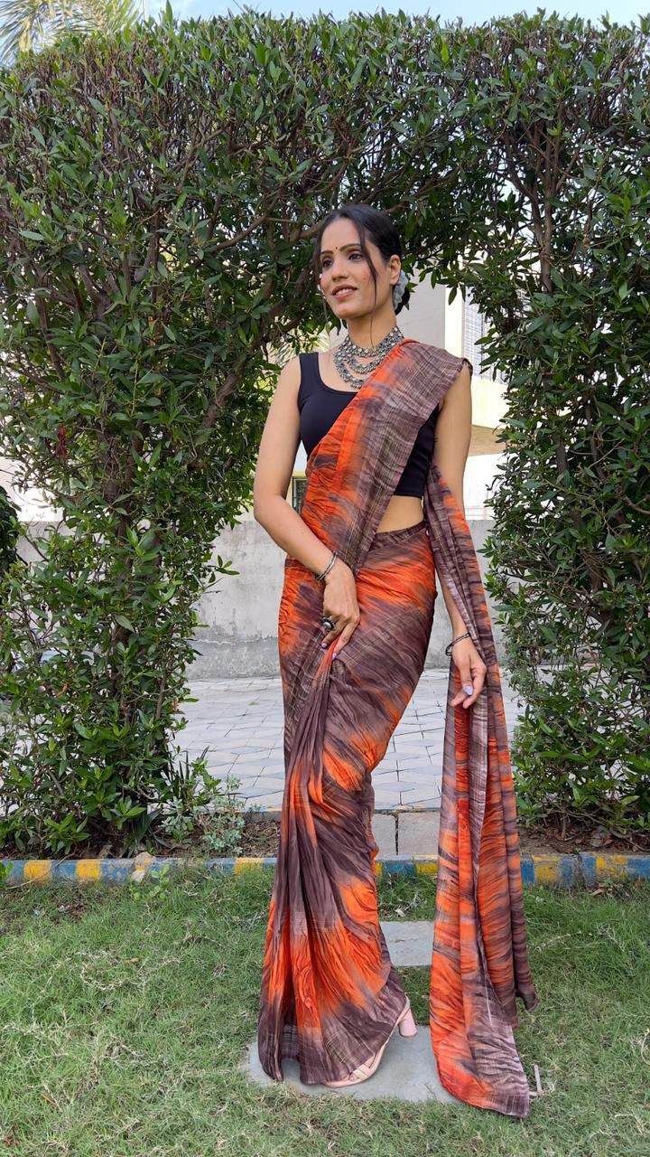 Hooriya Fashions - SOFT GEORGETTE SAREE.
