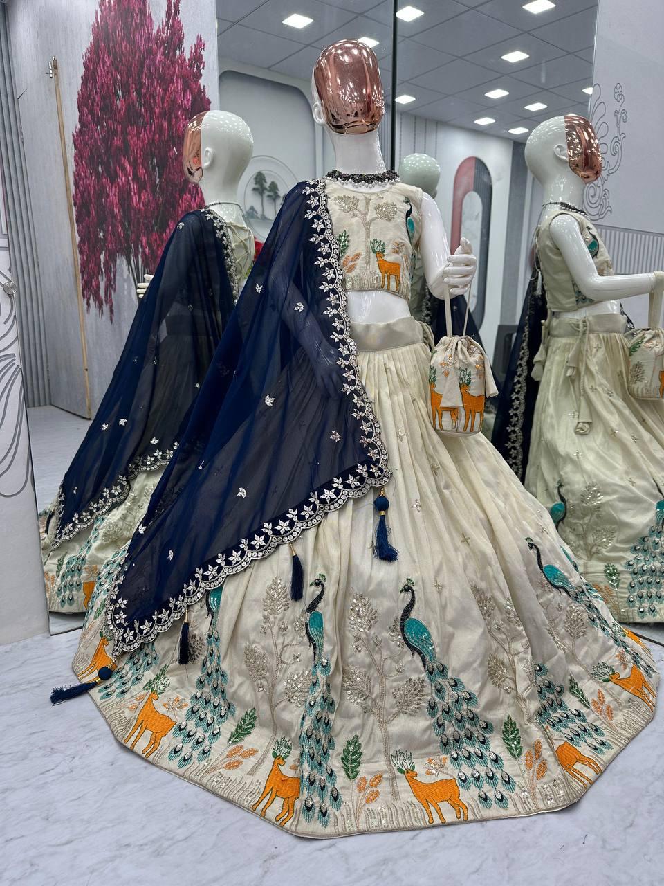 Hooriya fashions - Kids Special Embroidered Lehenga Choli with Beautiful Purce.