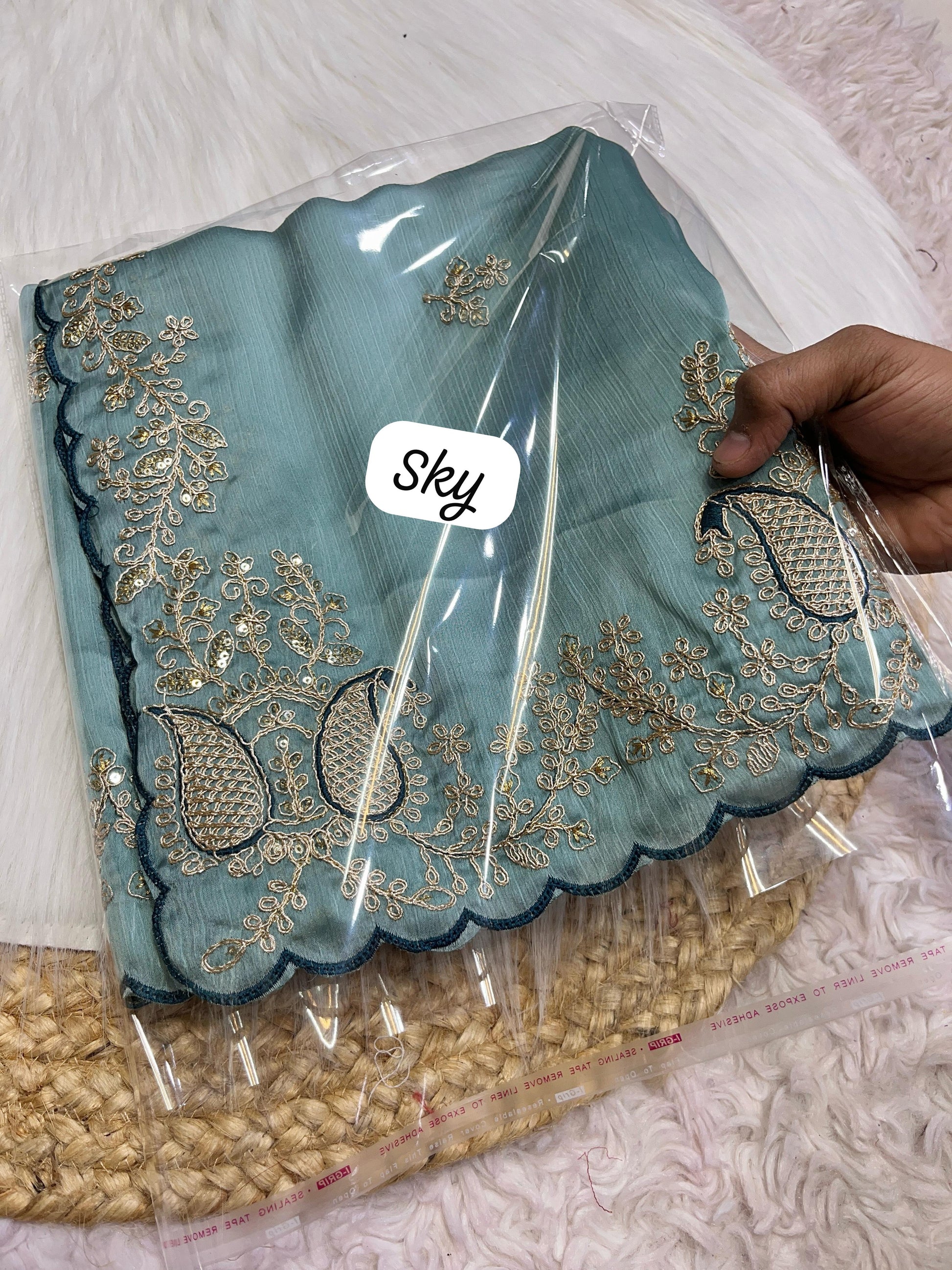 Hooriya fashions -  soft satin chiffon saree