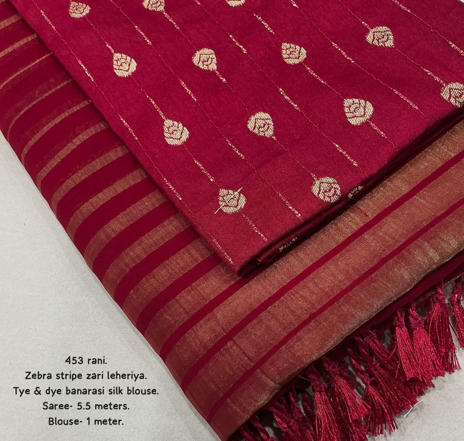 Hooriya Fashions - New premium georgette zari leheriya saree.