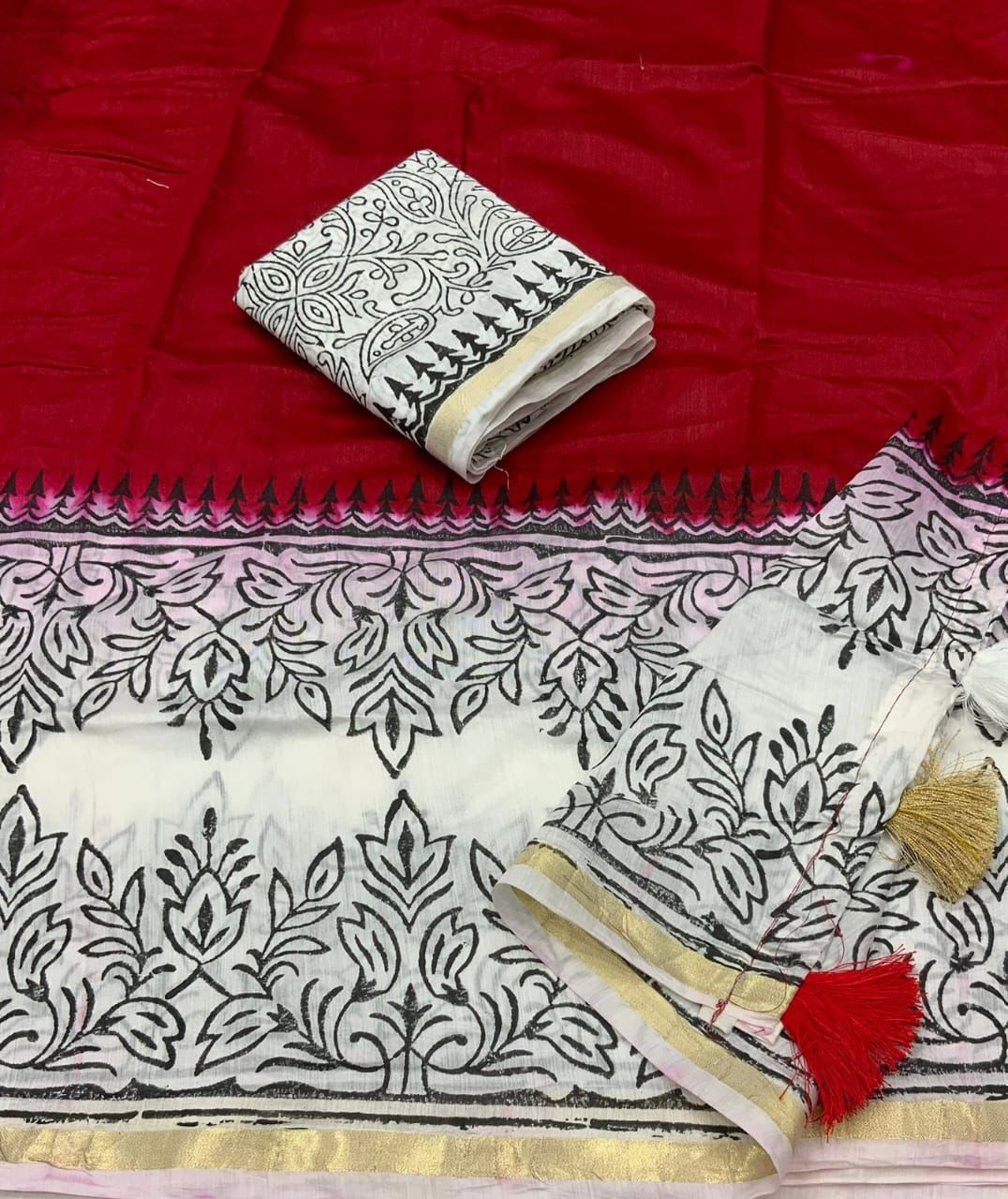 Hooriya Fashions -  soft pure chanderi cotton saree.