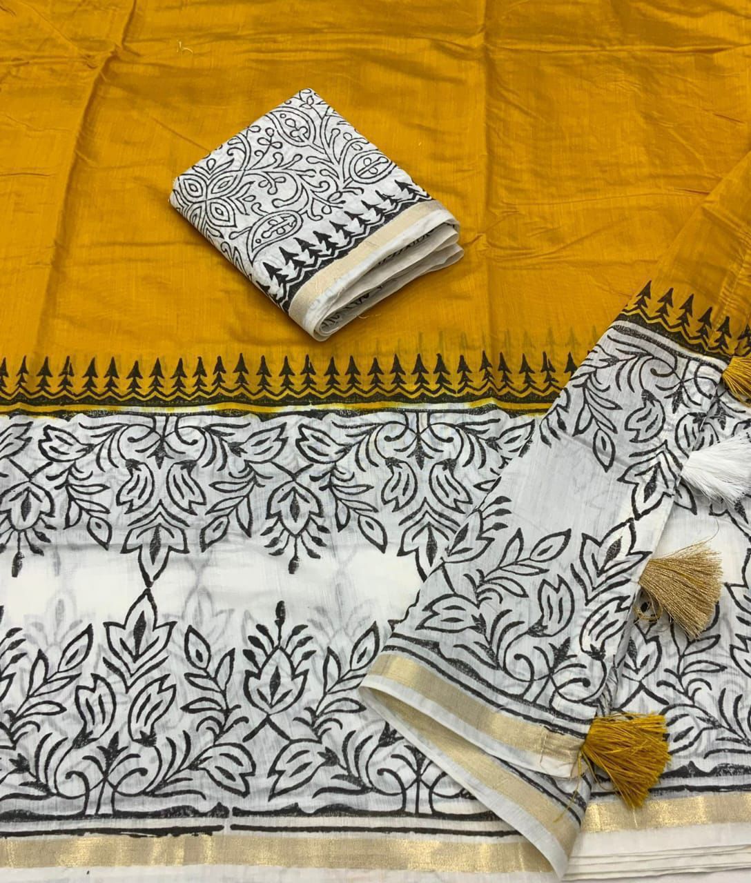 Hooriya Fashions -  soft pure chanderi cotton saree.