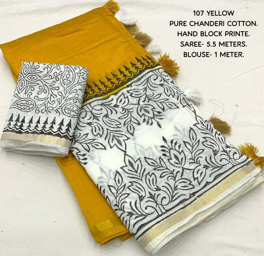 Hooriya Fashions -  soft pure chanderi cotton saree.