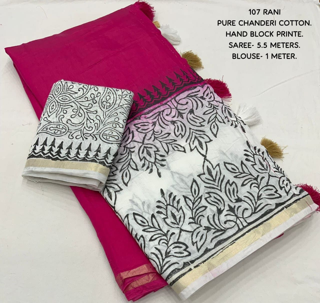 Hooriya Fashions -  soft pure chanderi cotton saree.