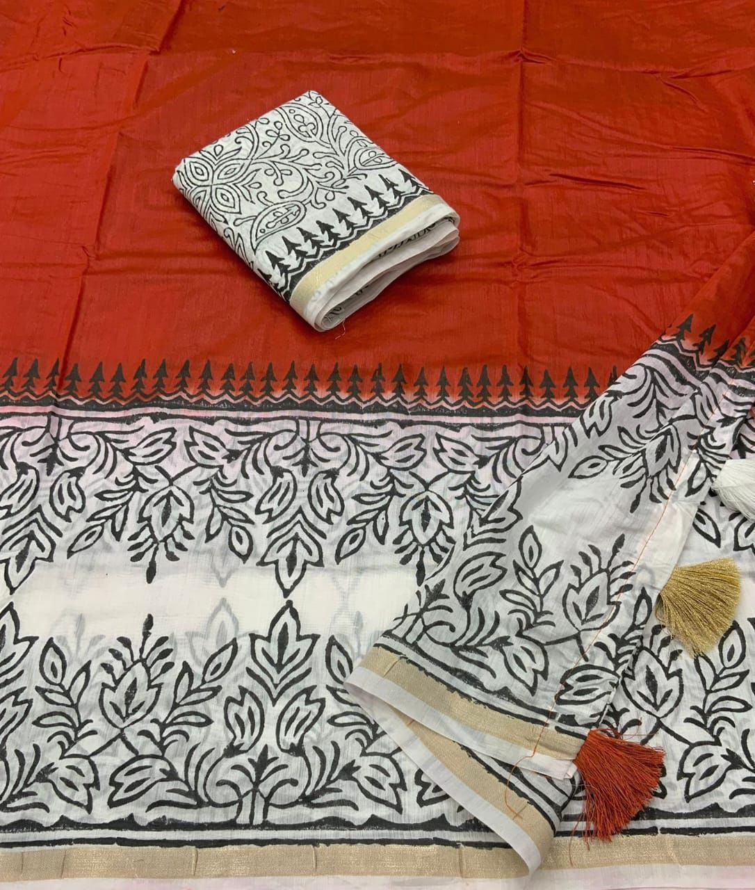 Hooriya Fashions -  soft pure chanderi cotton saree.