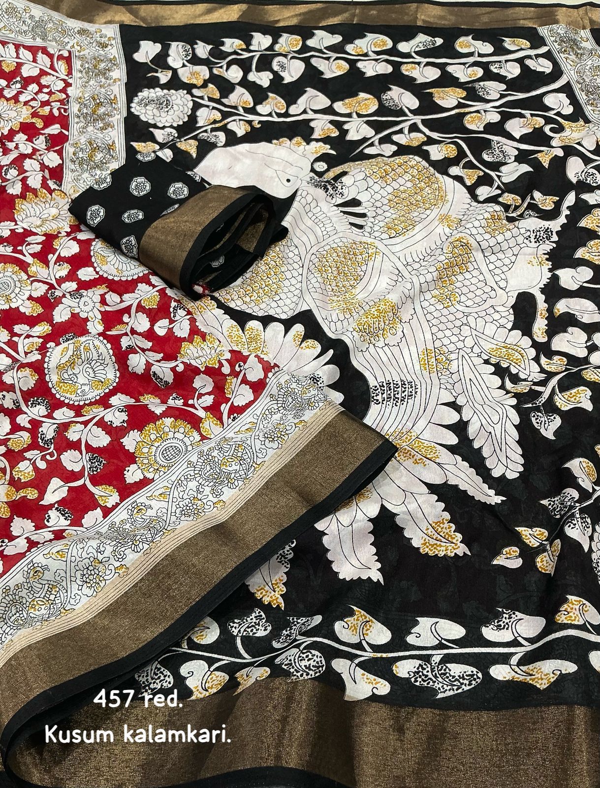 Hooriya Fashions - Fancy kalamkari printed saree.