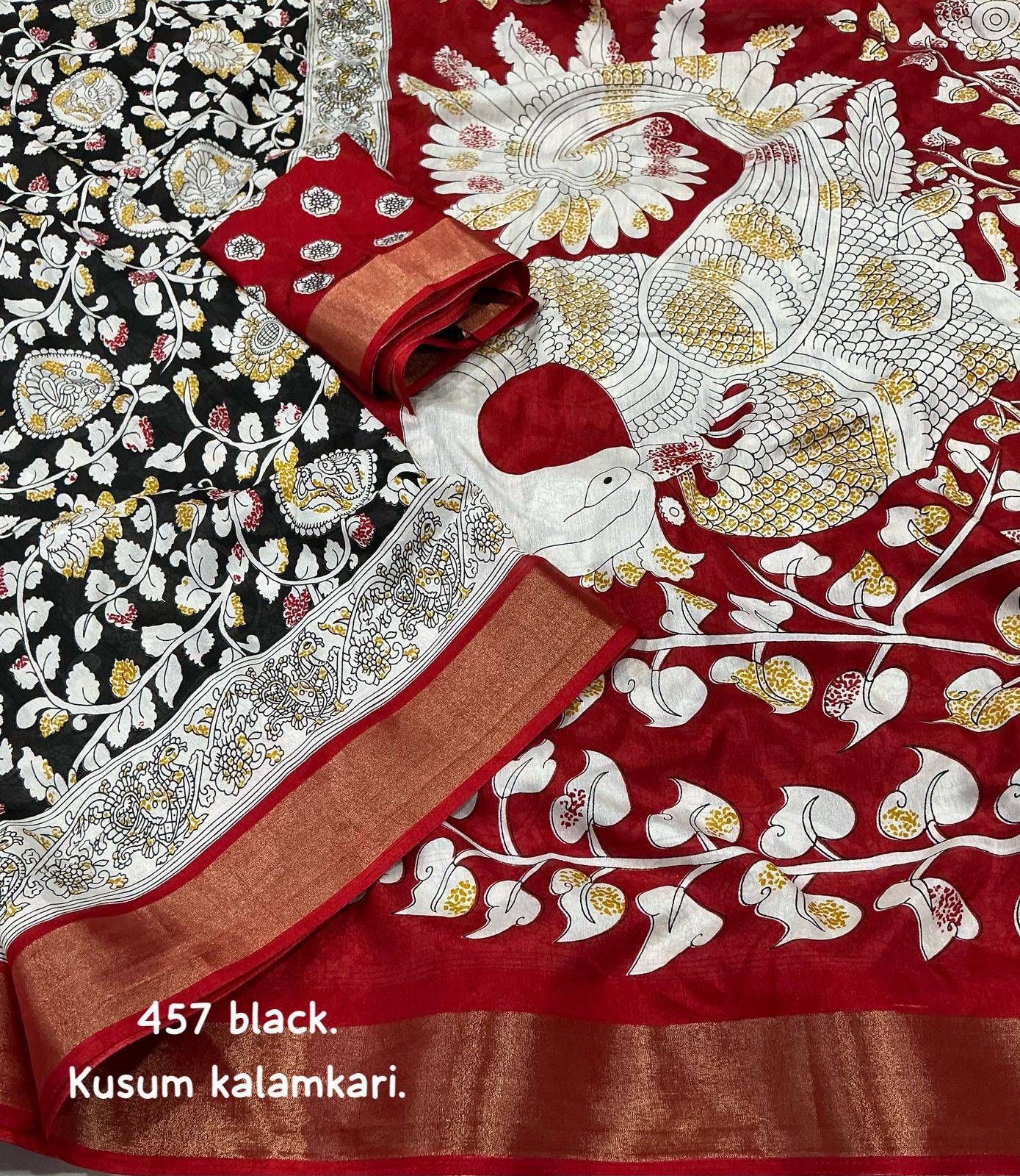 Hooriya Fashions - Fancy kalamkari printed saree.