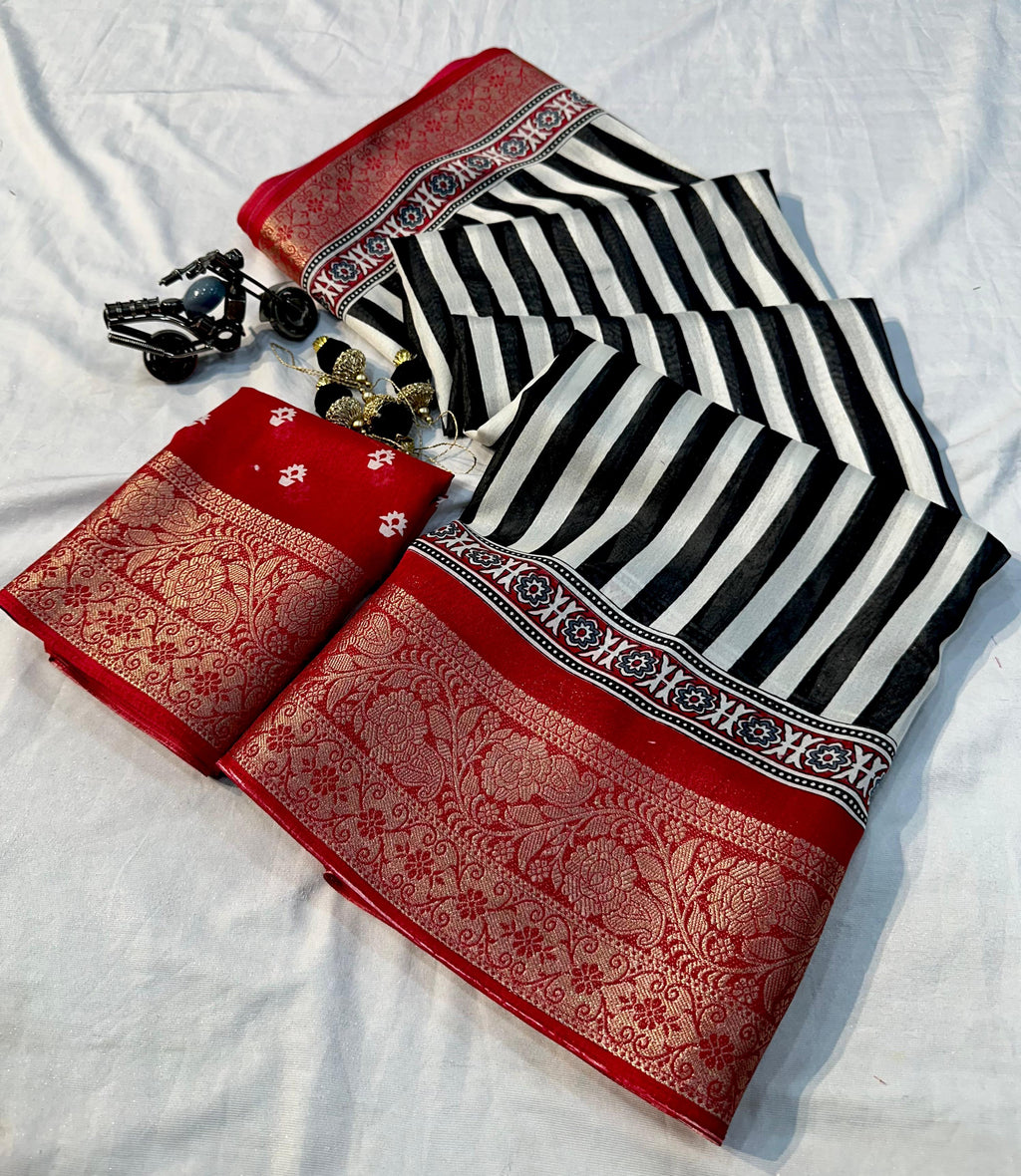 Hooriya Fashions - Soft Dola Saree.