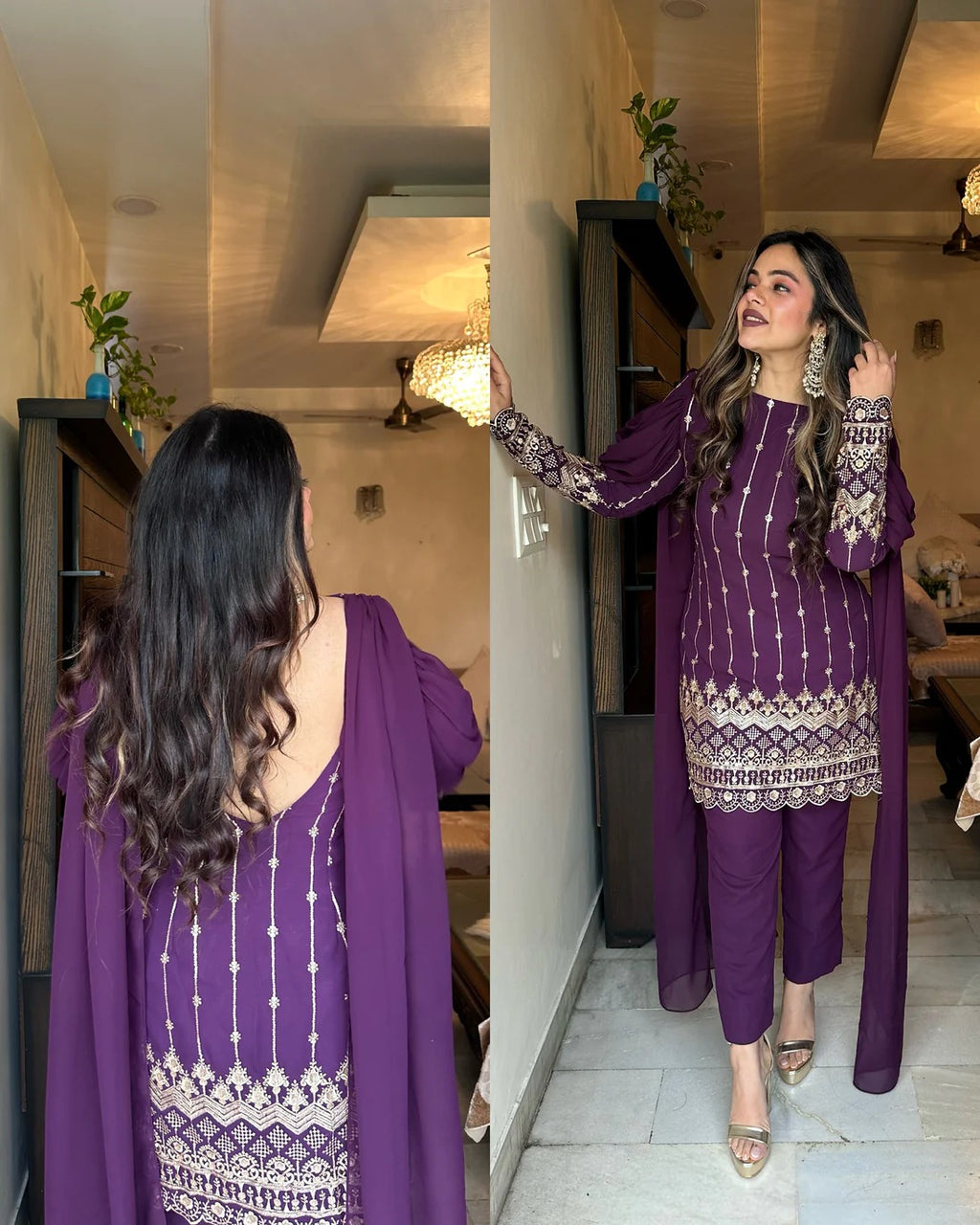 Hooriya Fashions - festive wear Top pant with Heavy Embroidery.