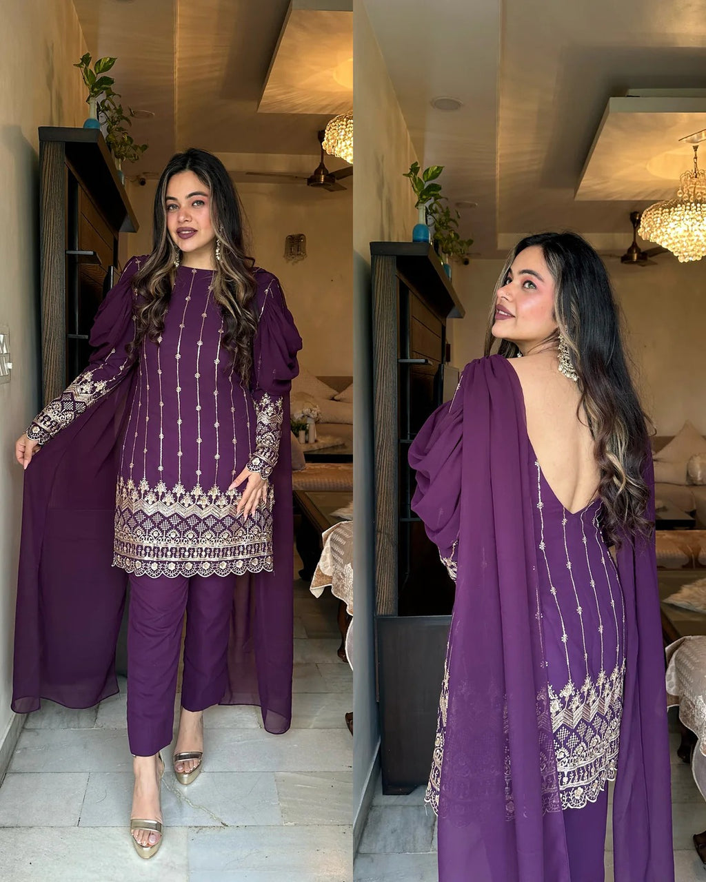 Hooriya Fashions - festive wear Top pant with Heavy Embroidery.