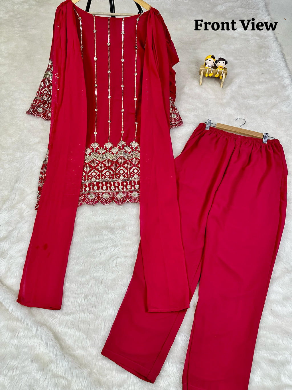 Hooriya Fashions - festive wear Top pant with Heavy Embroidery.