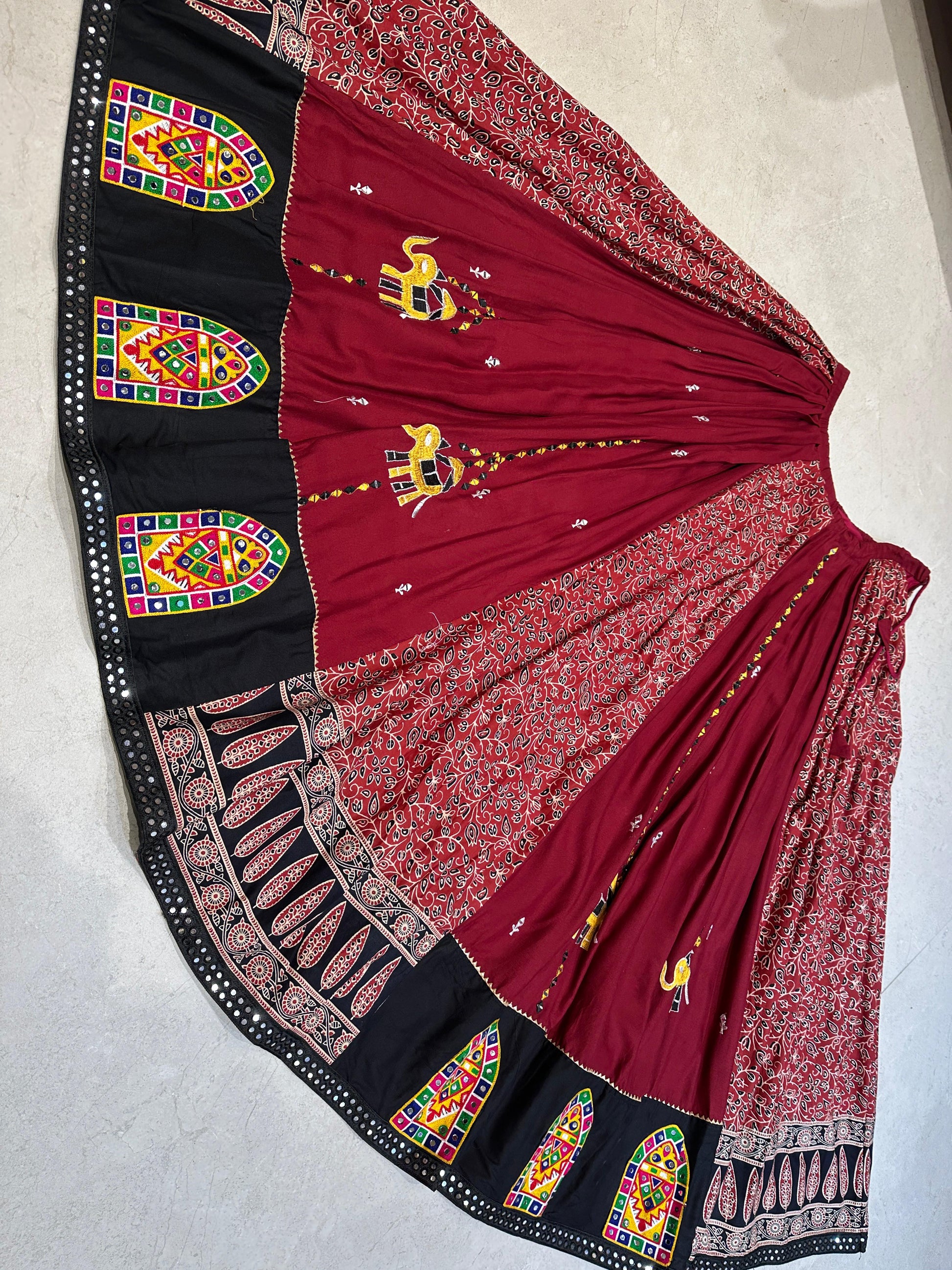 Hooriya Fashions -  Original mirror manual work in skirt and blouse