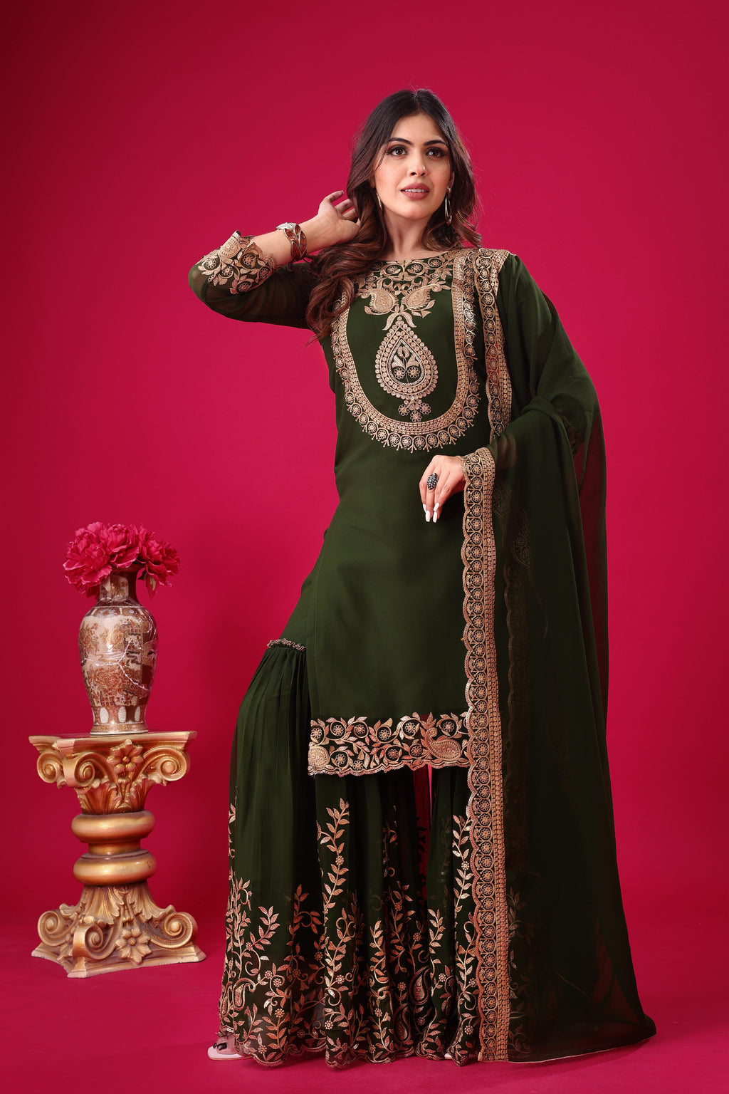 Hooriya Fashions - Top-Bottom And Dupatta Set.