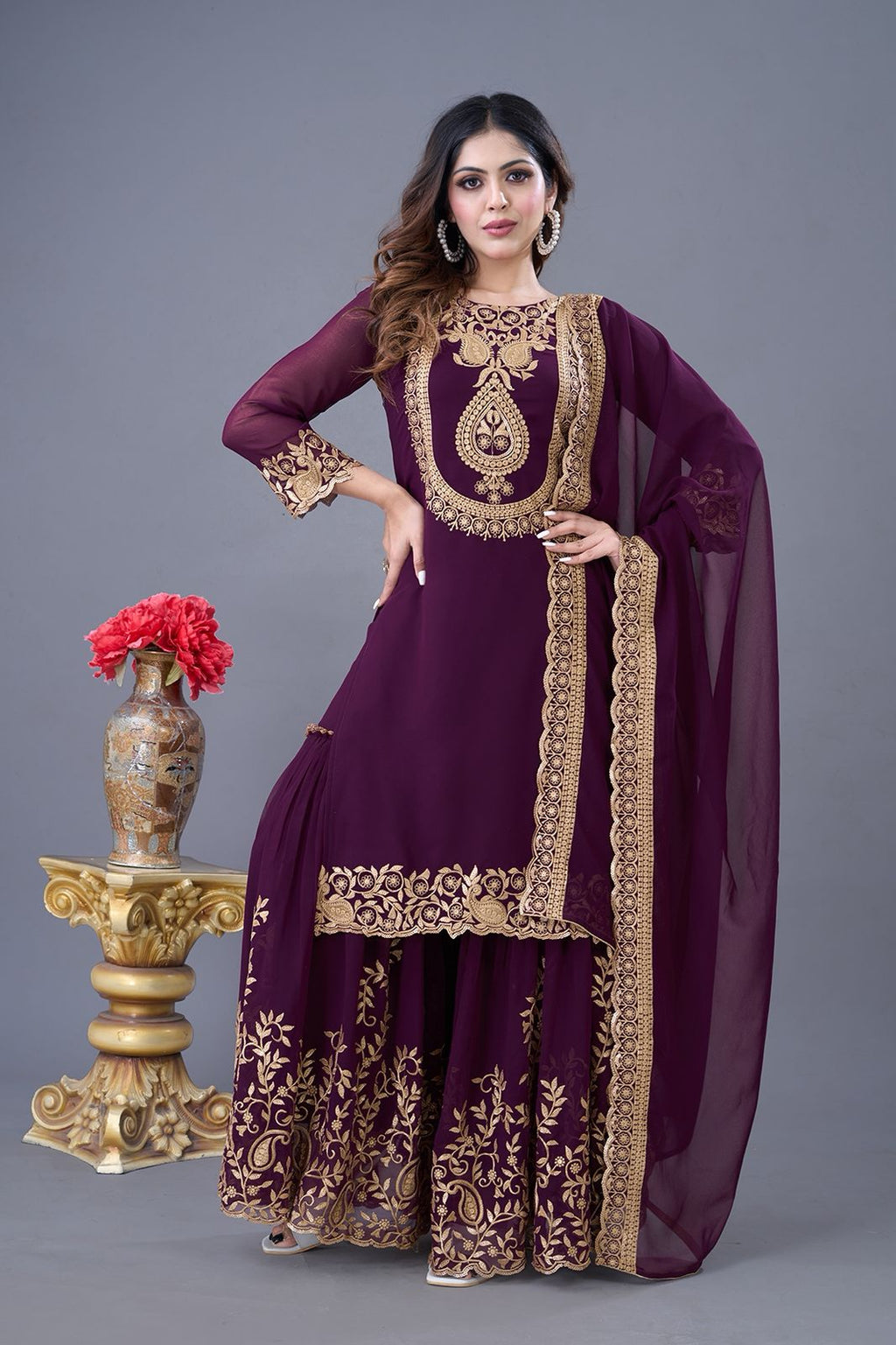Hooriya Fashions - Top-Bottom And Dupatta Set.