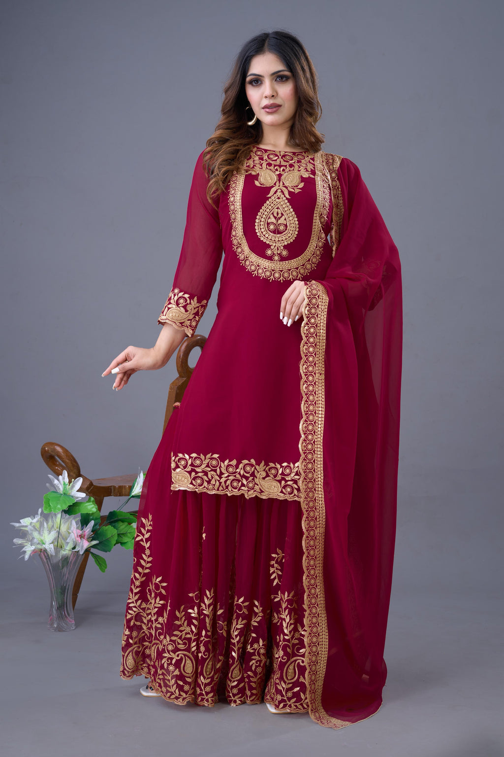Hooriya Fashions - Top-Bottom And Dupatta Set.