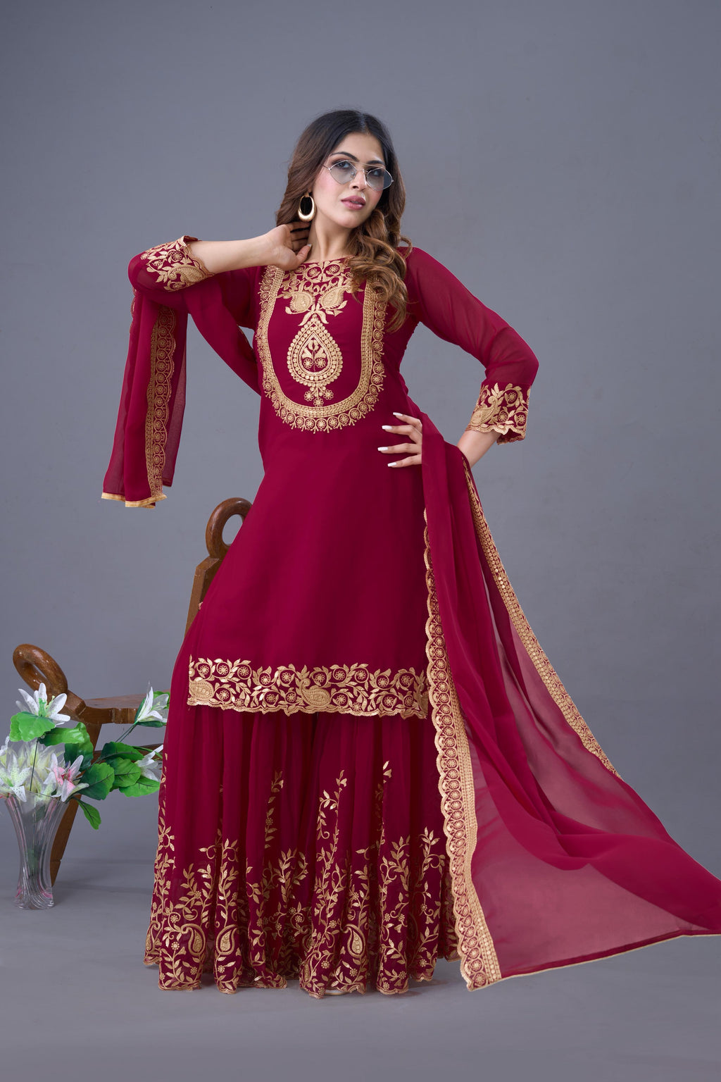 Hooriya Fashions - Top-Bottom And Dupatta Set.