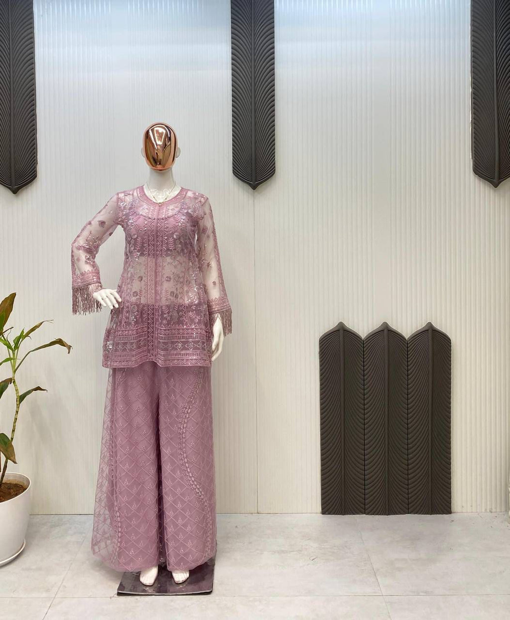Hooritya Fashions - TOP AND PLAZZO SET