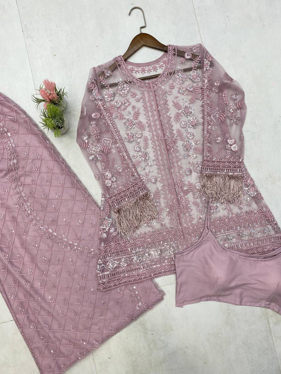Hooritya Fashions - TOP AND PLAZZO SET