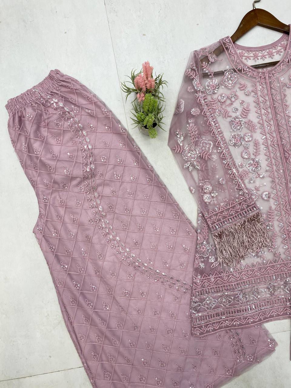 Hooritya Fashions - TOP AND PLAZZO SET