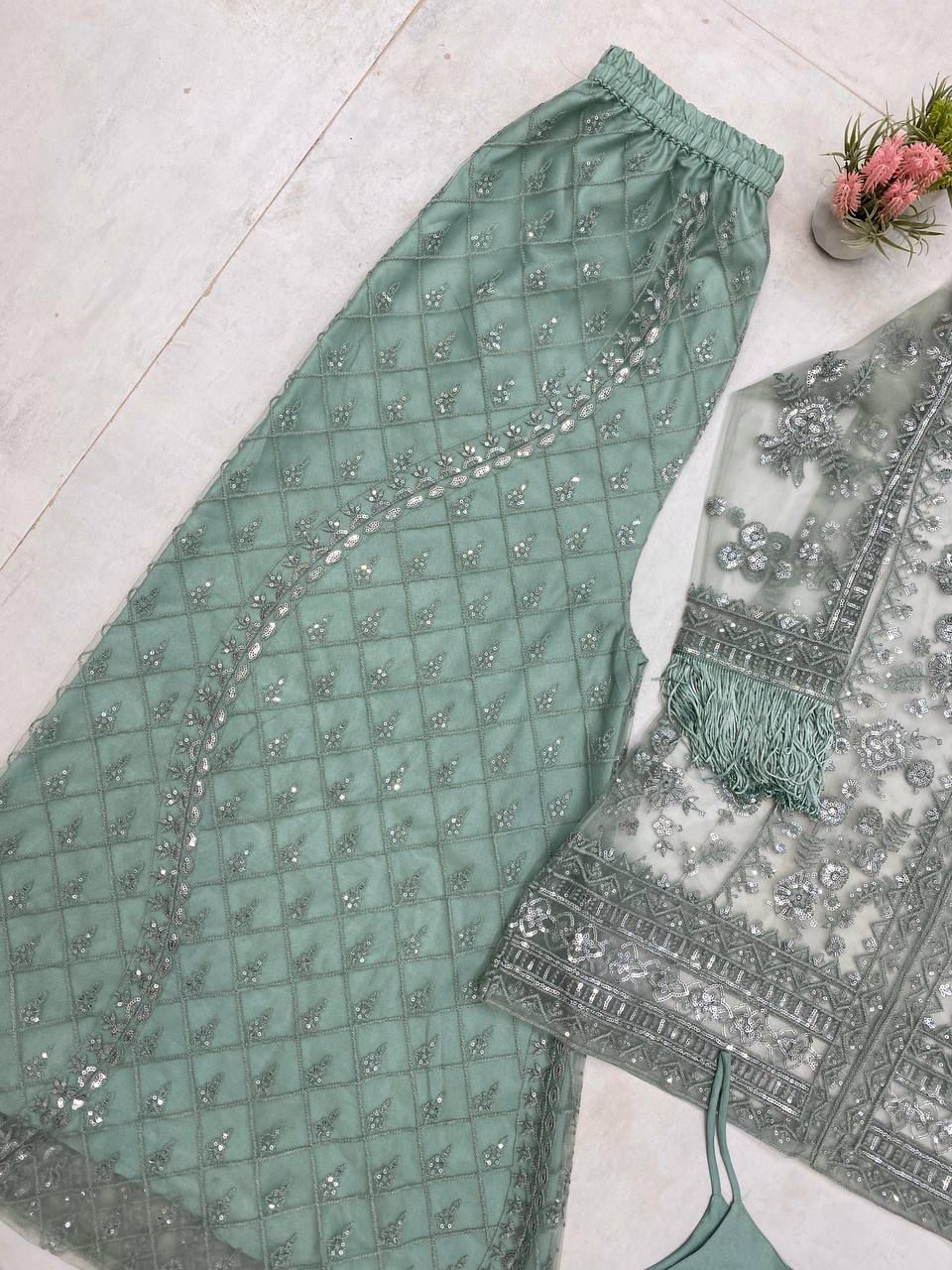 Hooritya Fashions - TOP AND PLAZZO SET