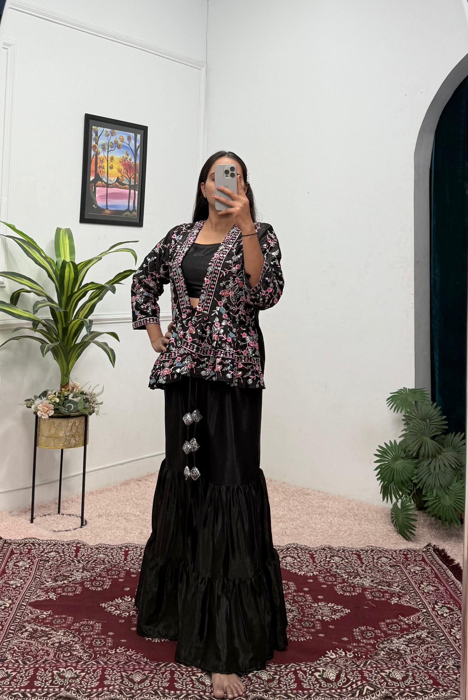 Hooriya Fashions -  premium set featuring a fully embroidered koti.