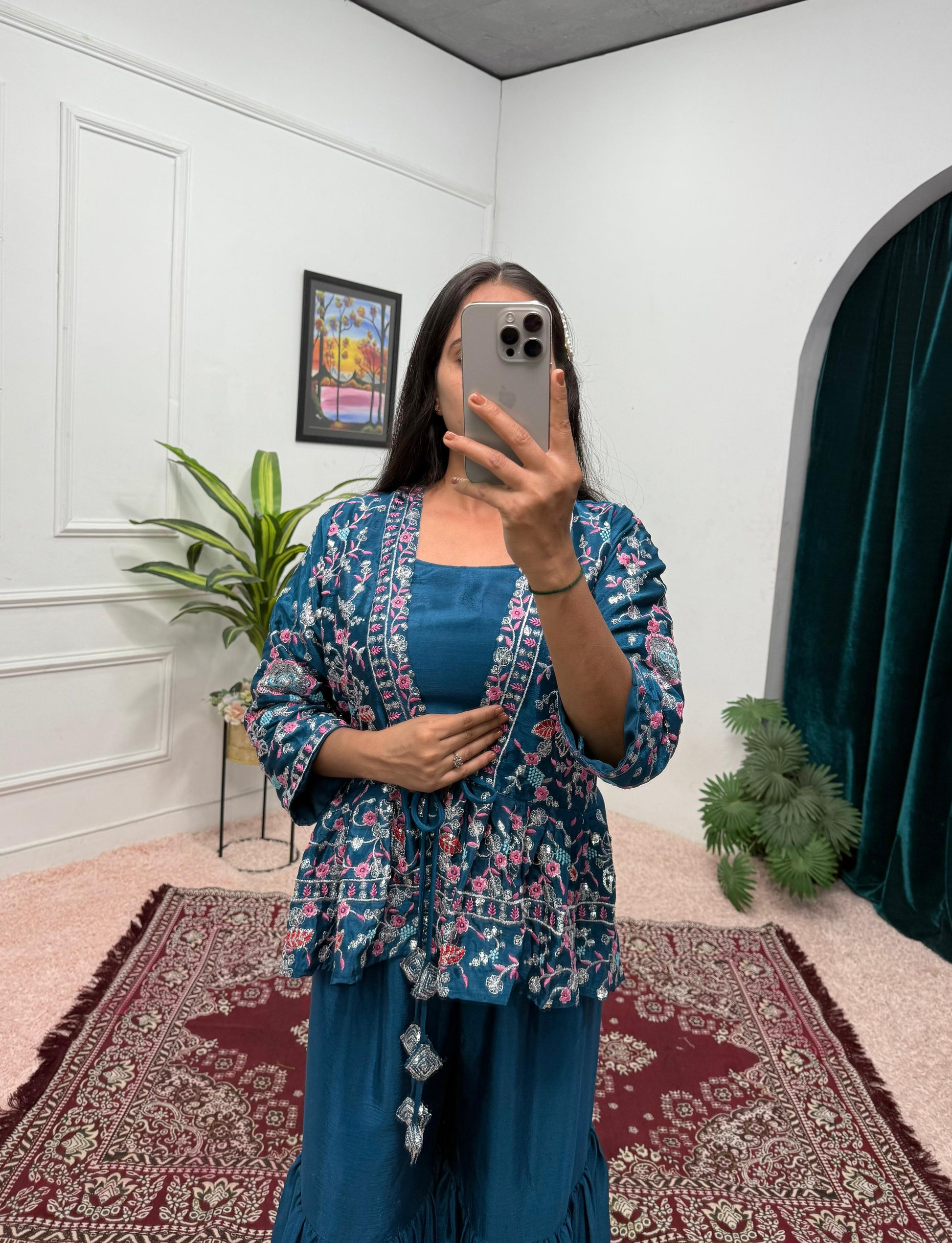 Hooriya Fashions -  premium set featuring a fully embroidered koti.