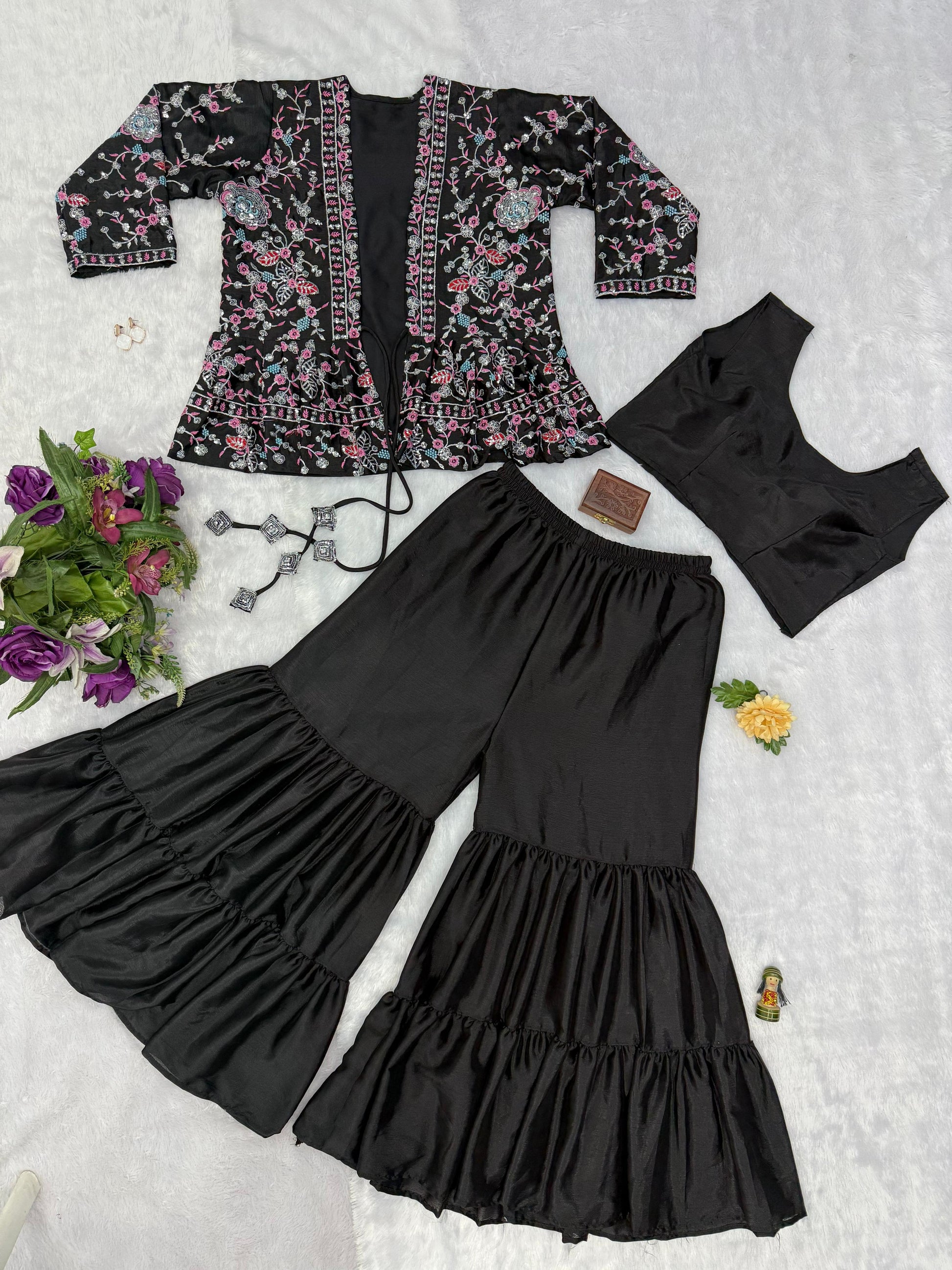 Hooriya Fashions -  premium set featuring a fully embroidered koti.