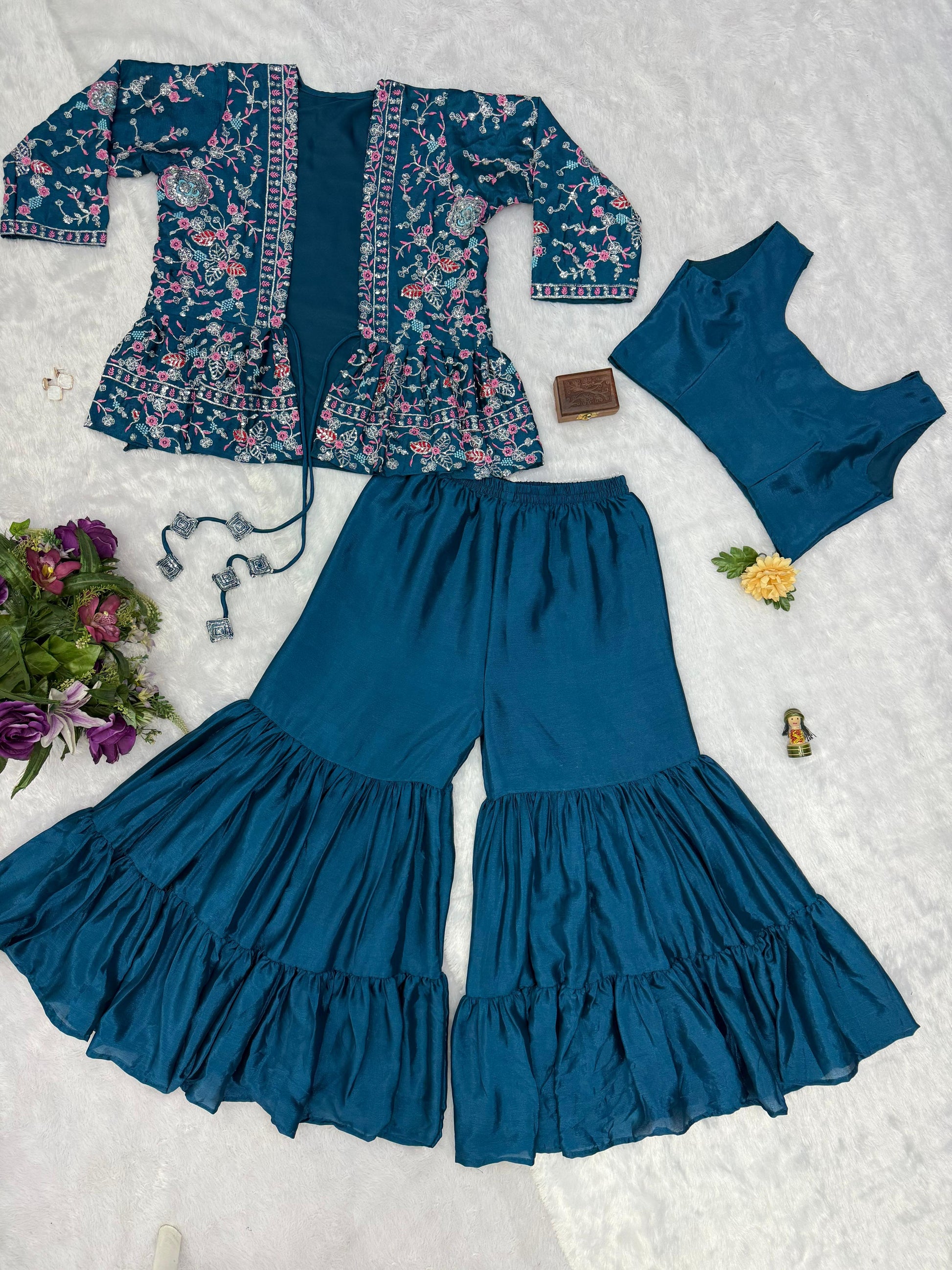 Hooriya Fashions -  premium set featuring a fully embroidered koti.