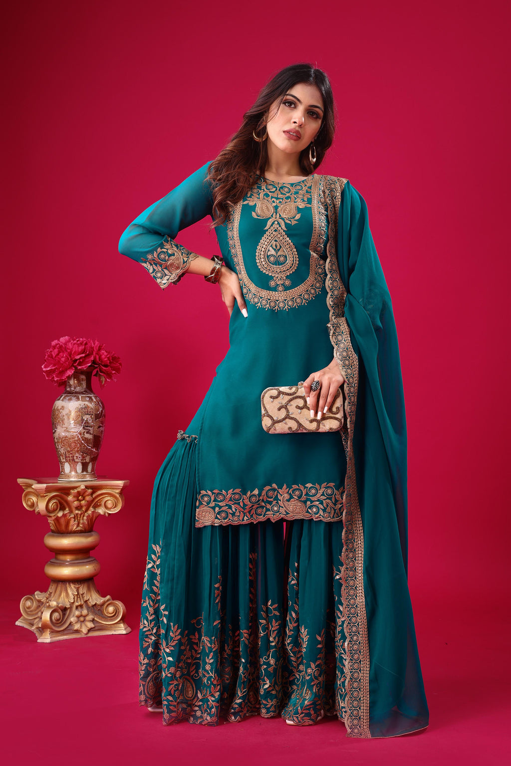 Hooriya Fashions - Top-Bottom And Dupatta Set.