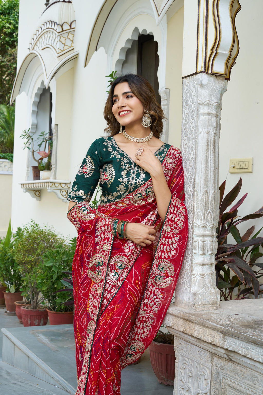 Hooriya Fashions - Festival bandhrej saree