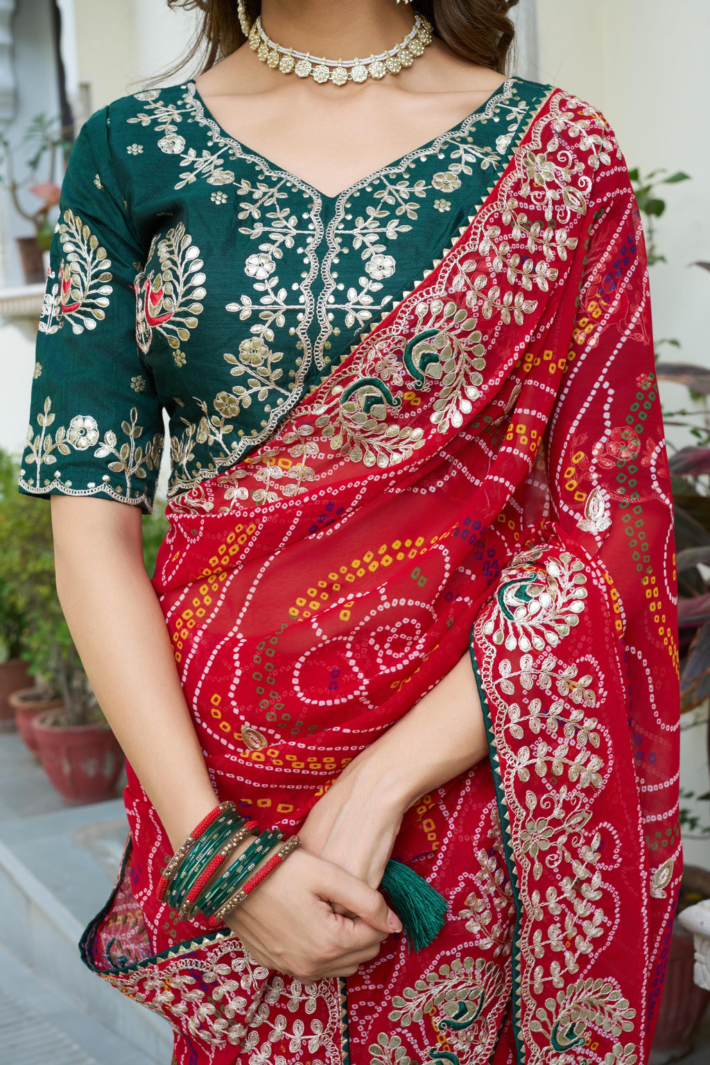 Hooriya Fashions - Festival bandhrej saree