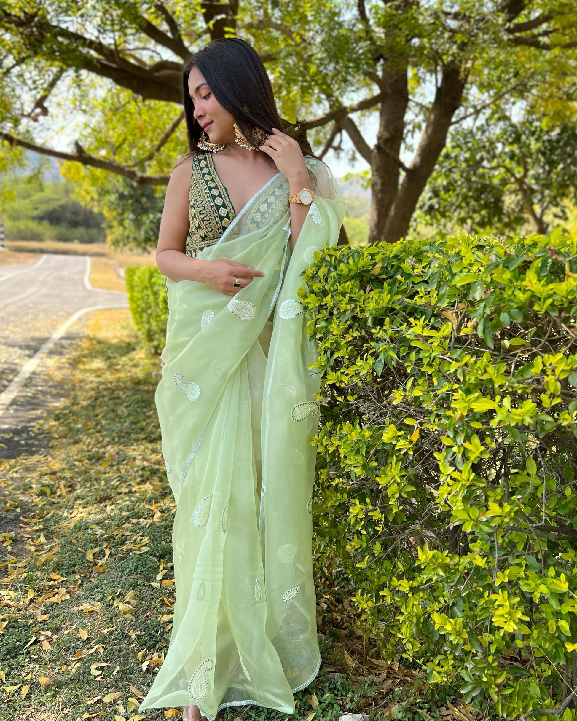 hooriya Fashions - Organza Gotawork saree