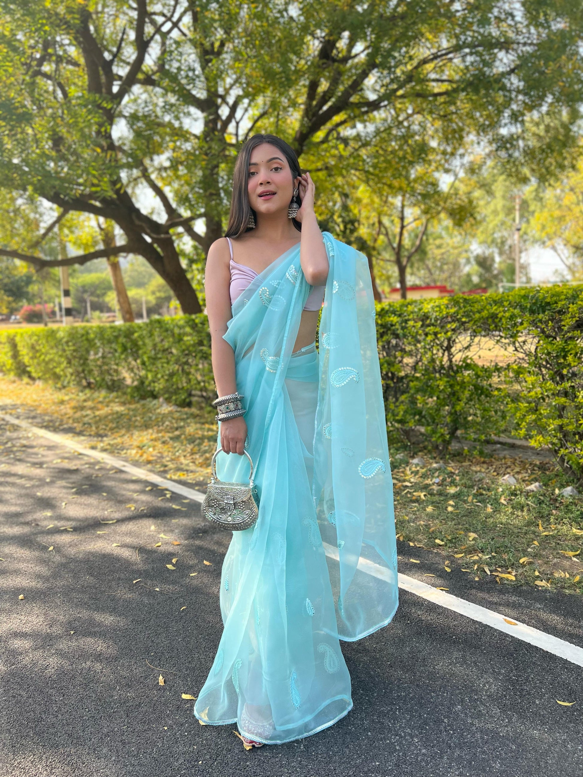 hooriya Fashions - Organza Gotawork saree