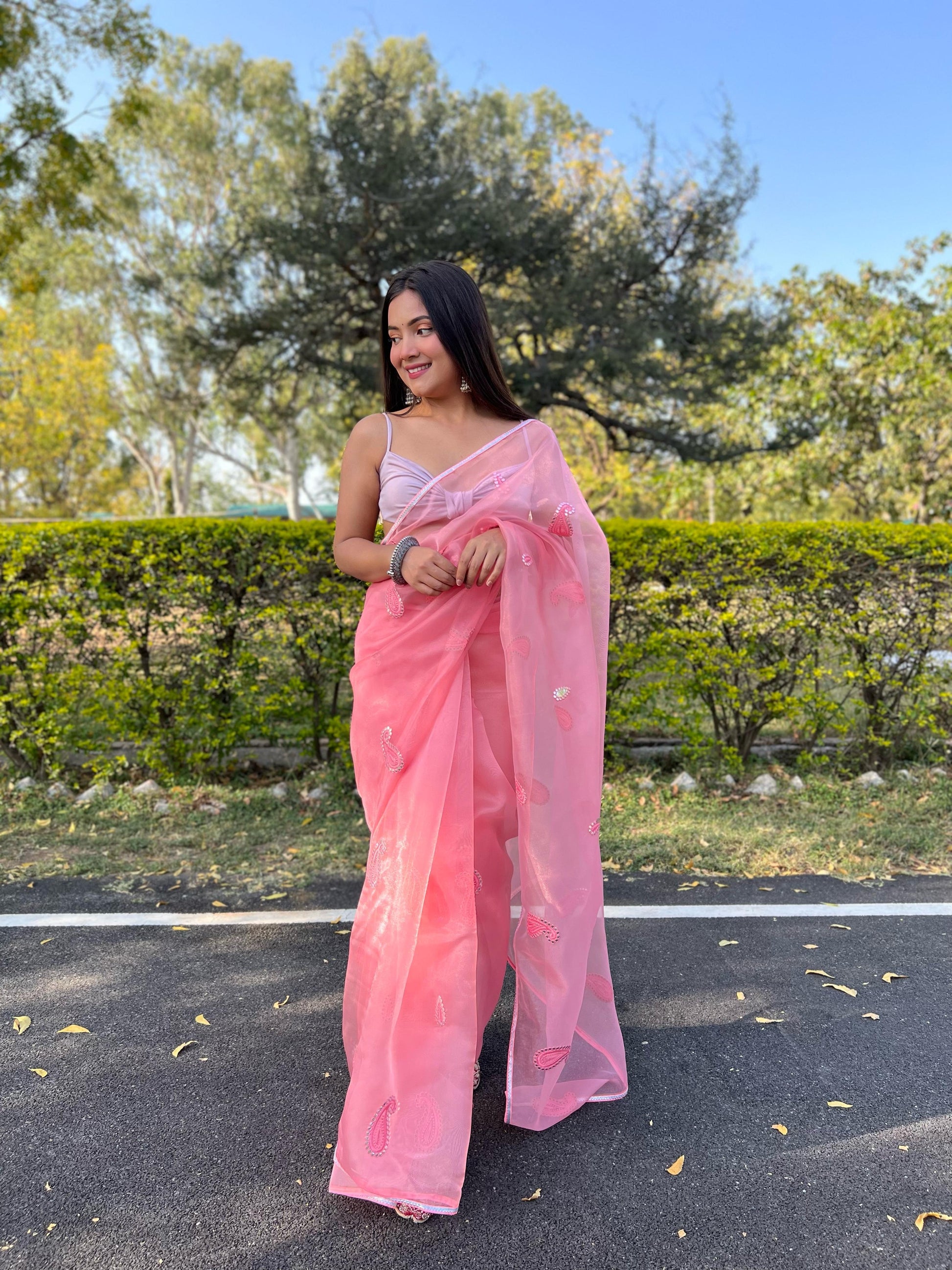 hooriya Fashions - Organza Gotawork saree