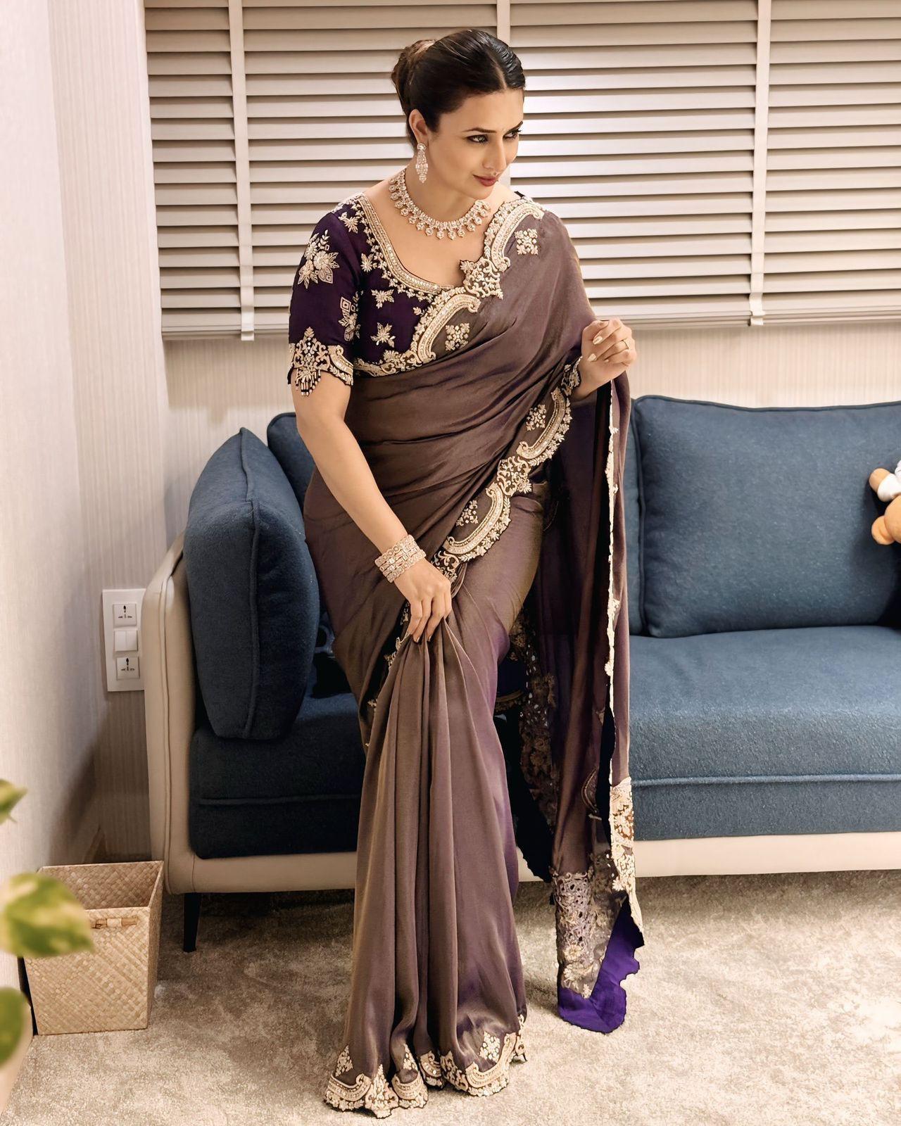 hooriya fashions -  Fendy Satin Fabric Saree
