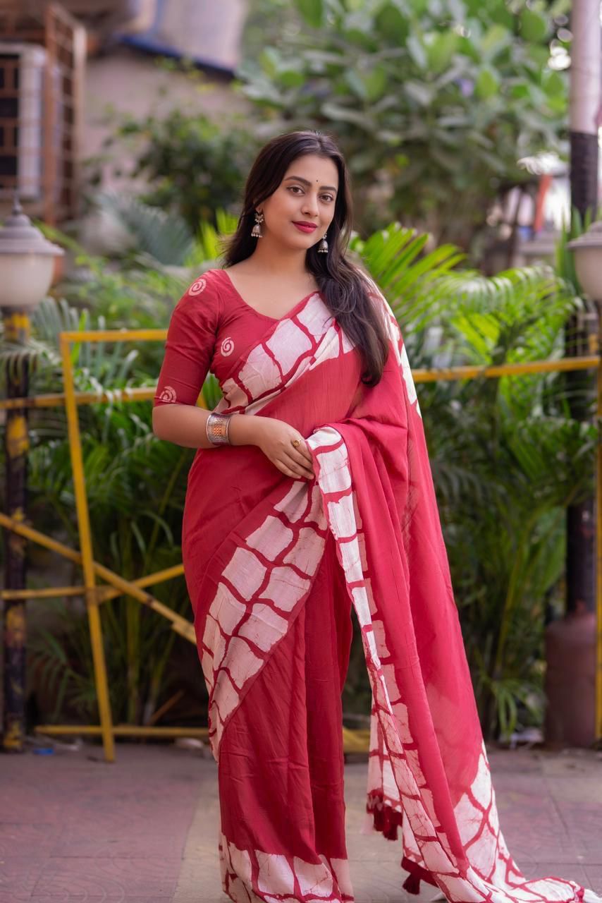 Hooriya Fashions - New pure chanderi batik sarees.