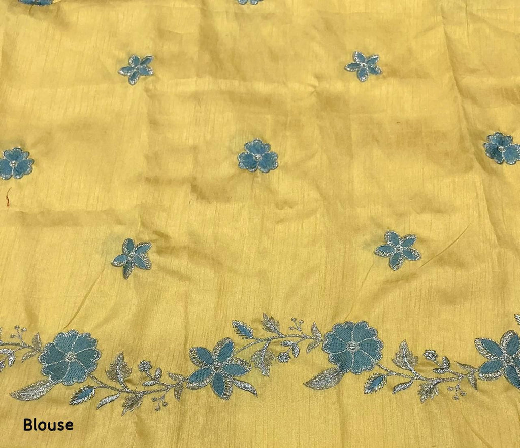 Hooriya Fashions - Soft paper crush saree with heavy embroidery buttas.