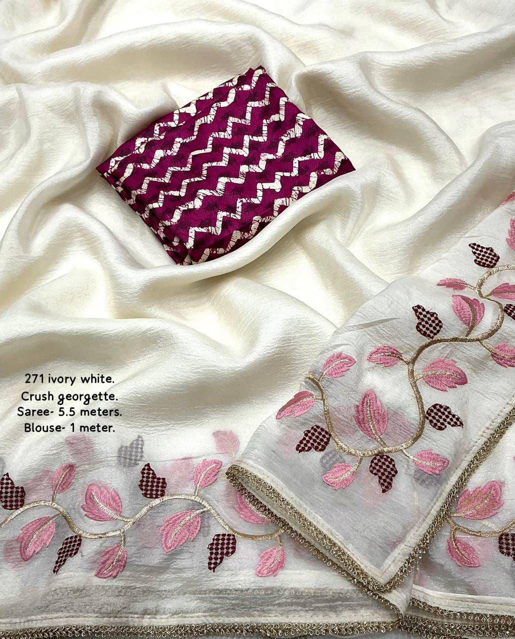Hooriya Fashions -  premium single color edition deaigner saree.
