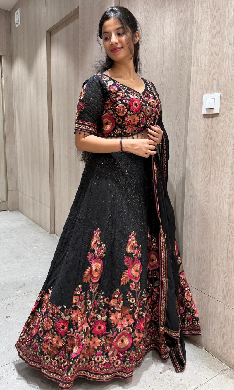 Hooriya Fashions - Georgette Lehenga.
