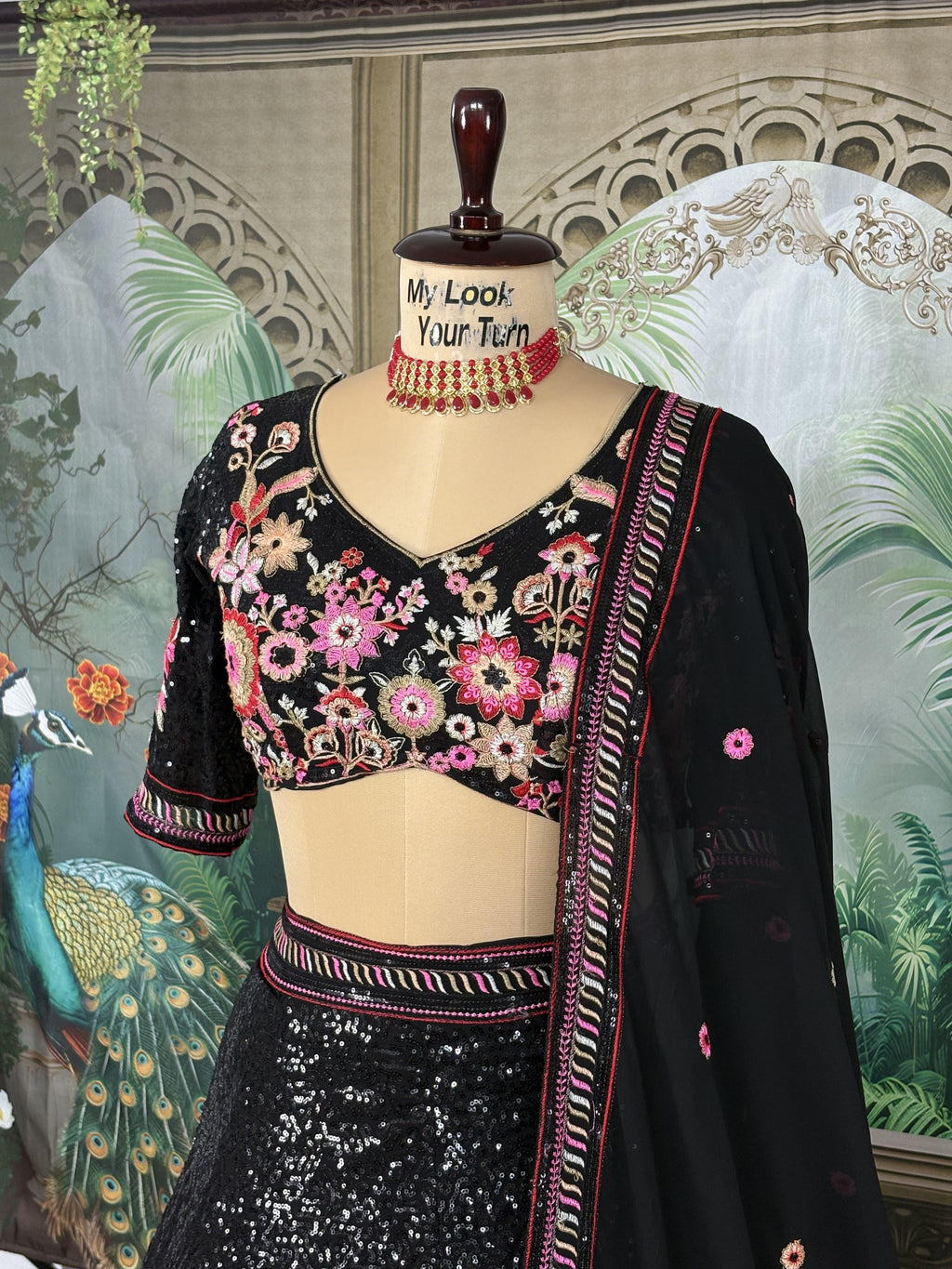 Hooriya Fashions - Georgette Lehenga.