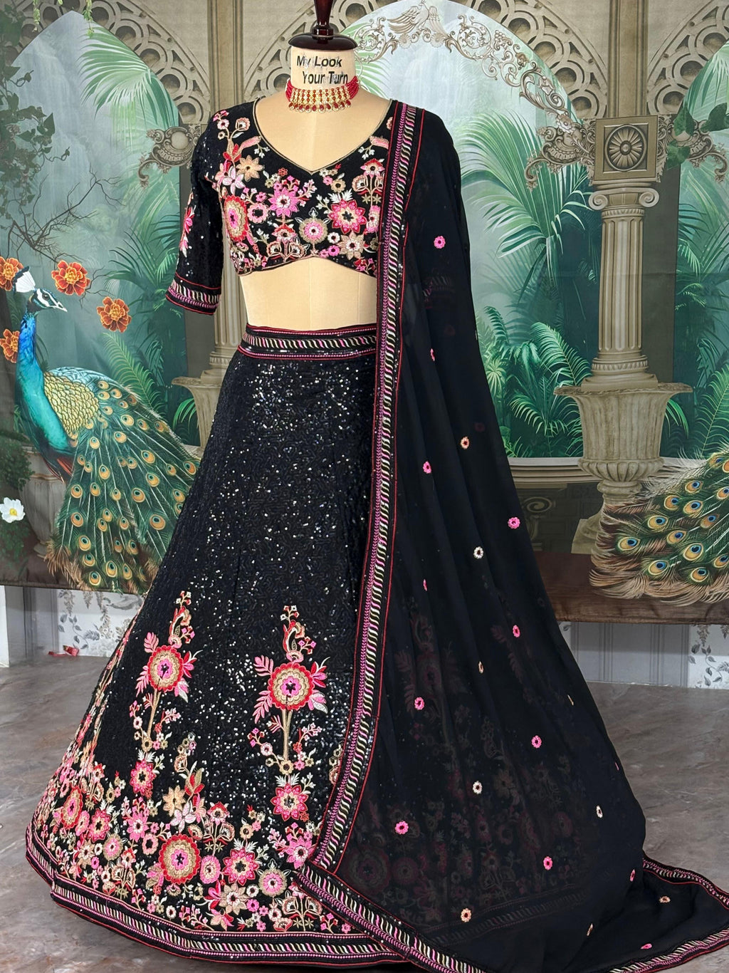 Hooriya Fashions - Georgette Lehenga.
