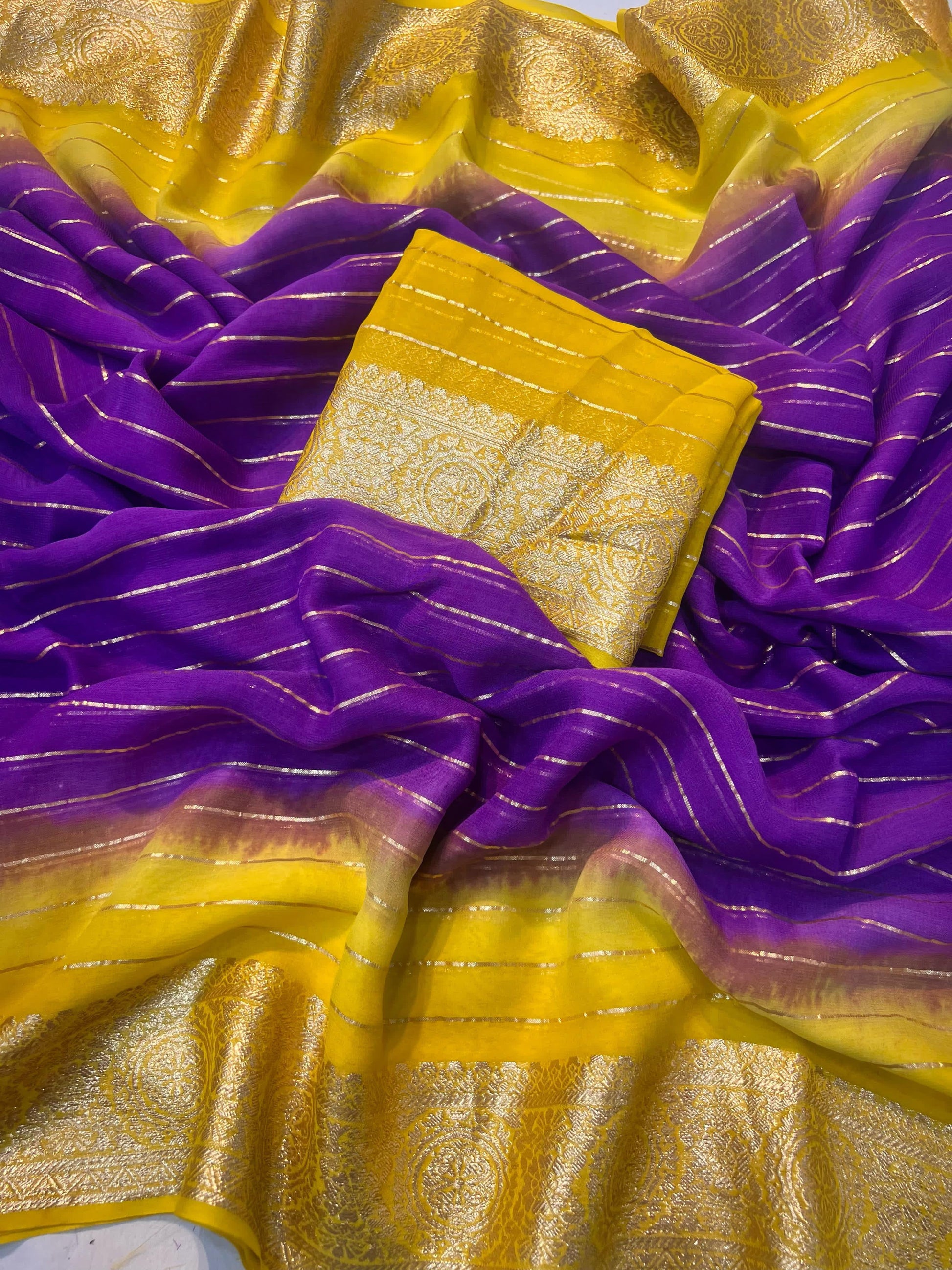 Hooriya fashions - 3D Viscose Georgette Saree