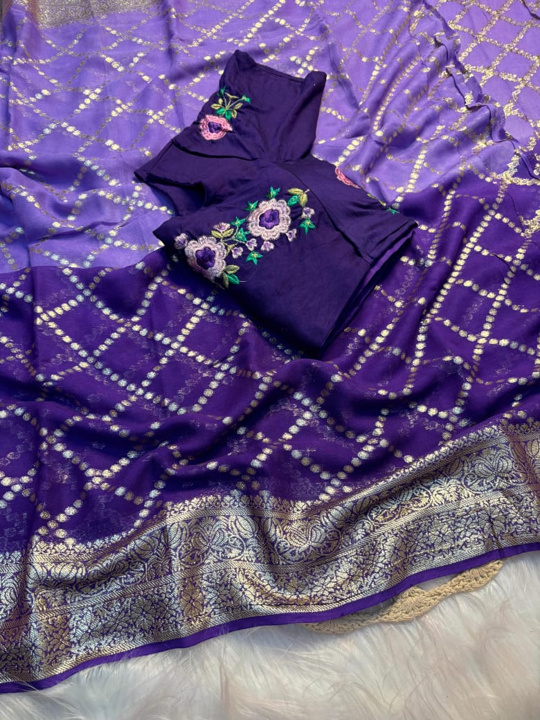 Hooriya fashions - Pure Viscose Georgette Saree