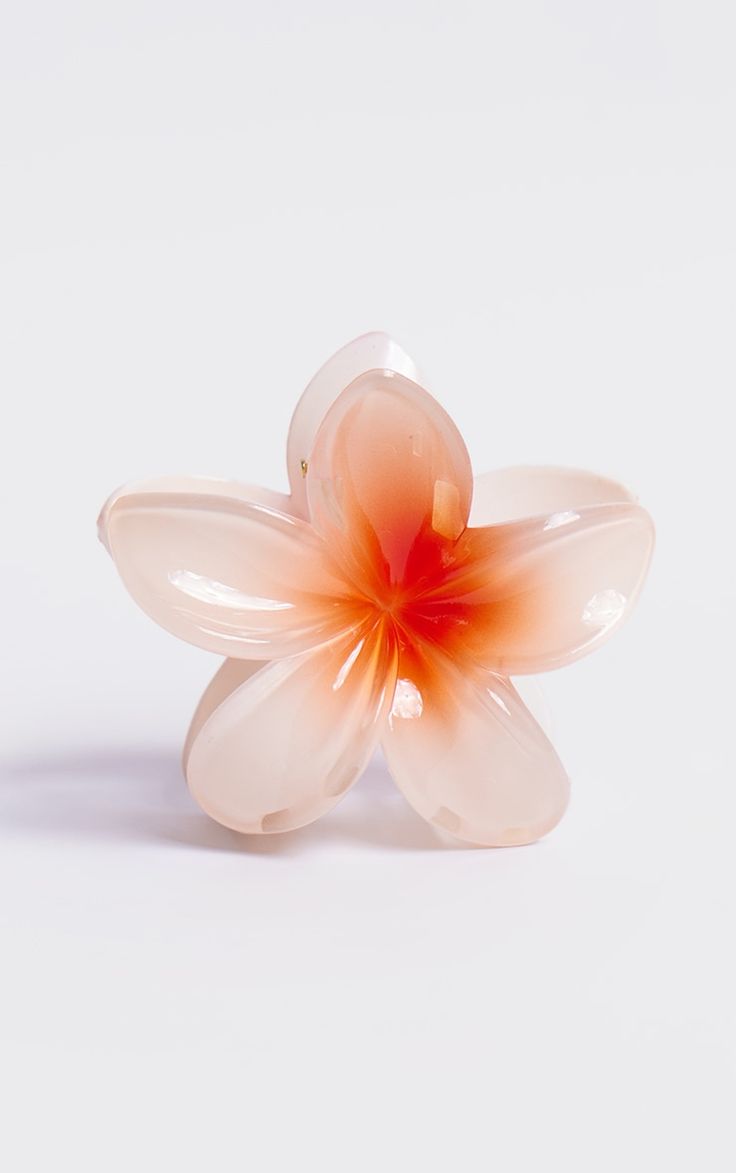 Light orange flower Hawaiian clip