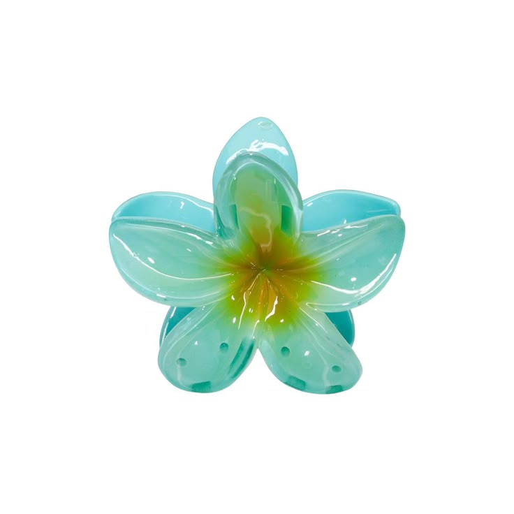 Sky blue flower Hawaiian clip