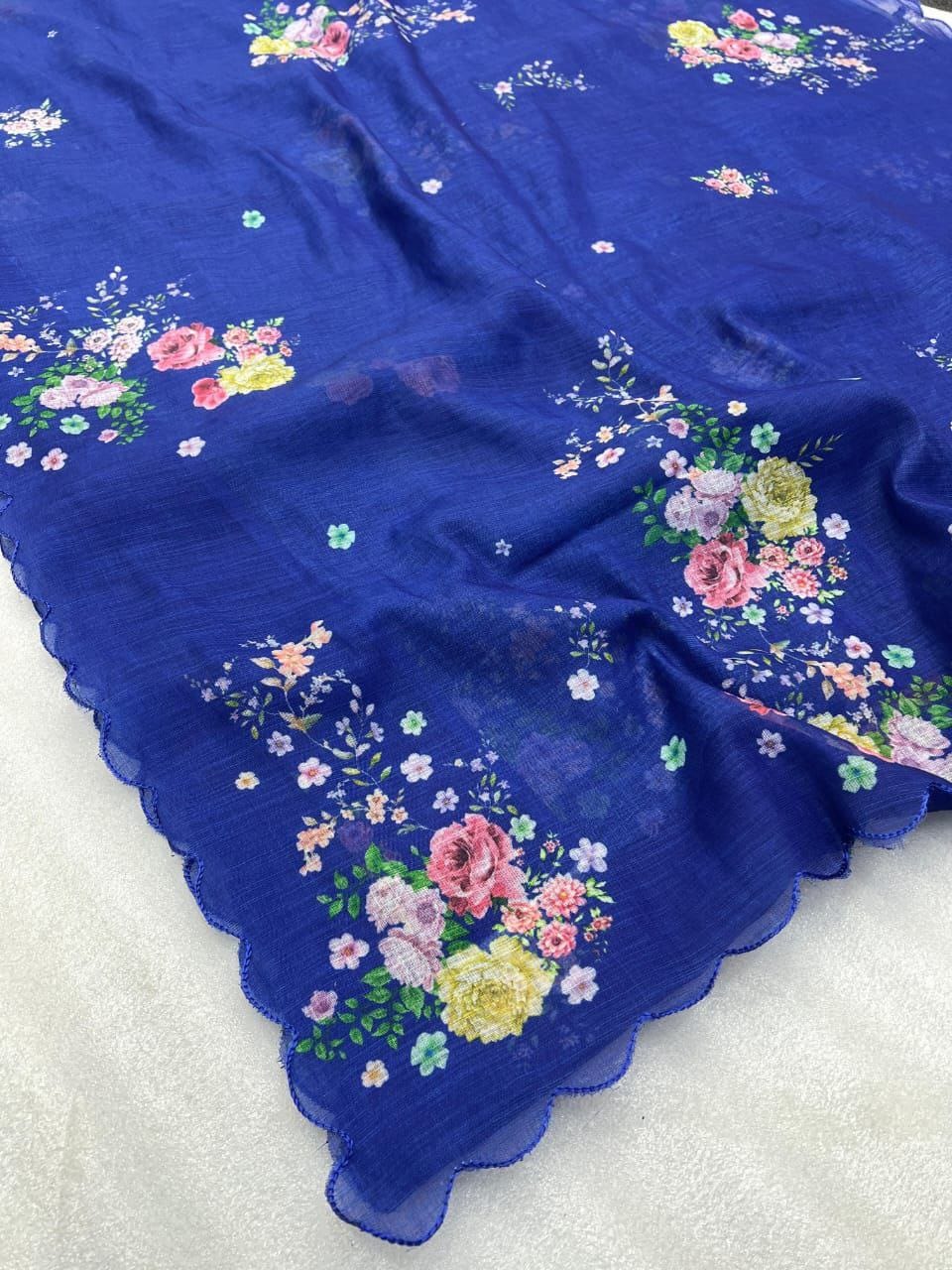 Hooriya fashions - Plain Linen Saree